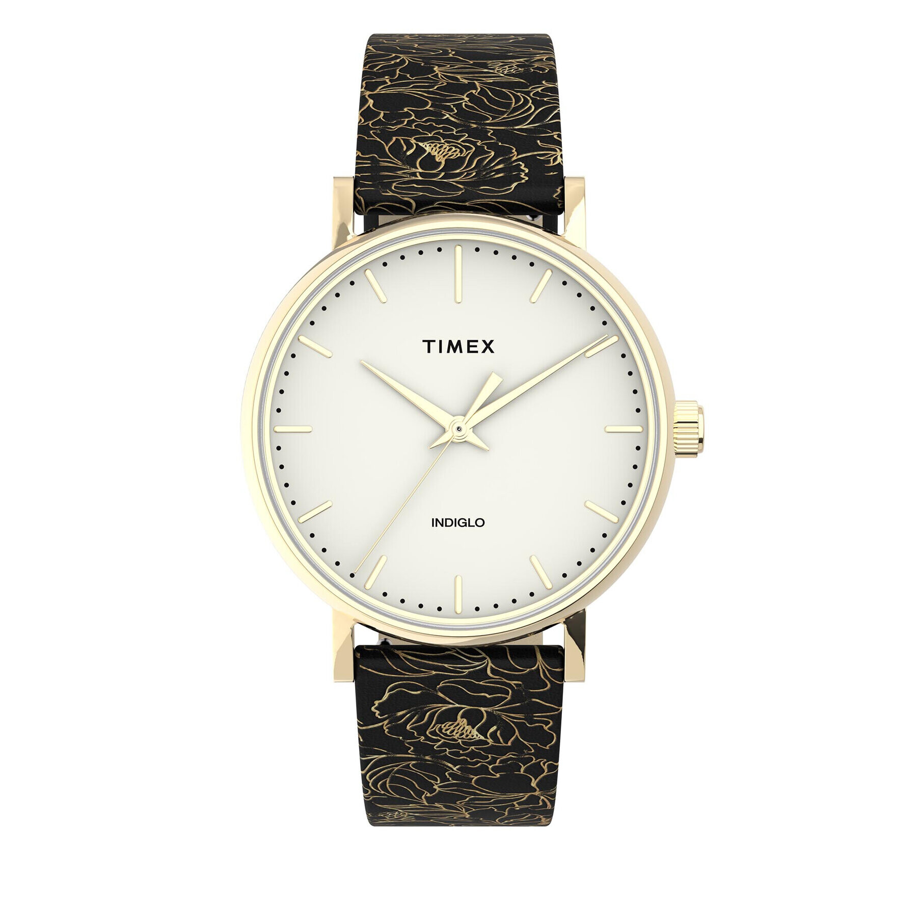 Timex Часовник Fairfield Floral TW2U40700 Черен - Pepit.bg