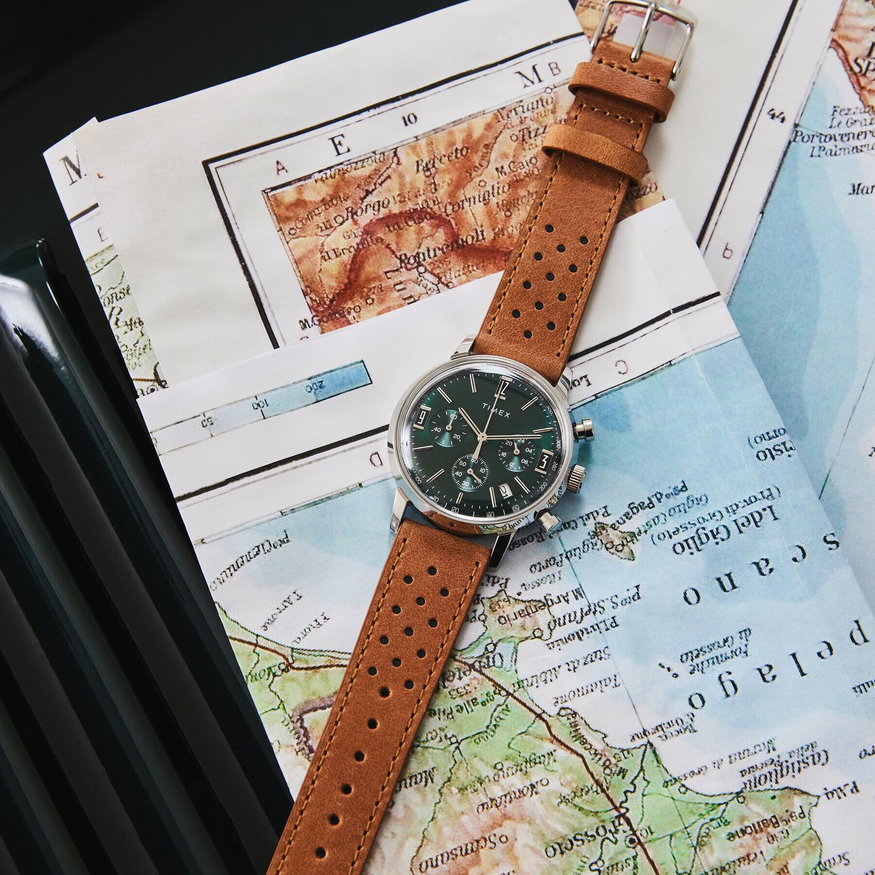 Timex Часовник Marlin Chronograph TW2W10100 Кафяв - Pepit.bg