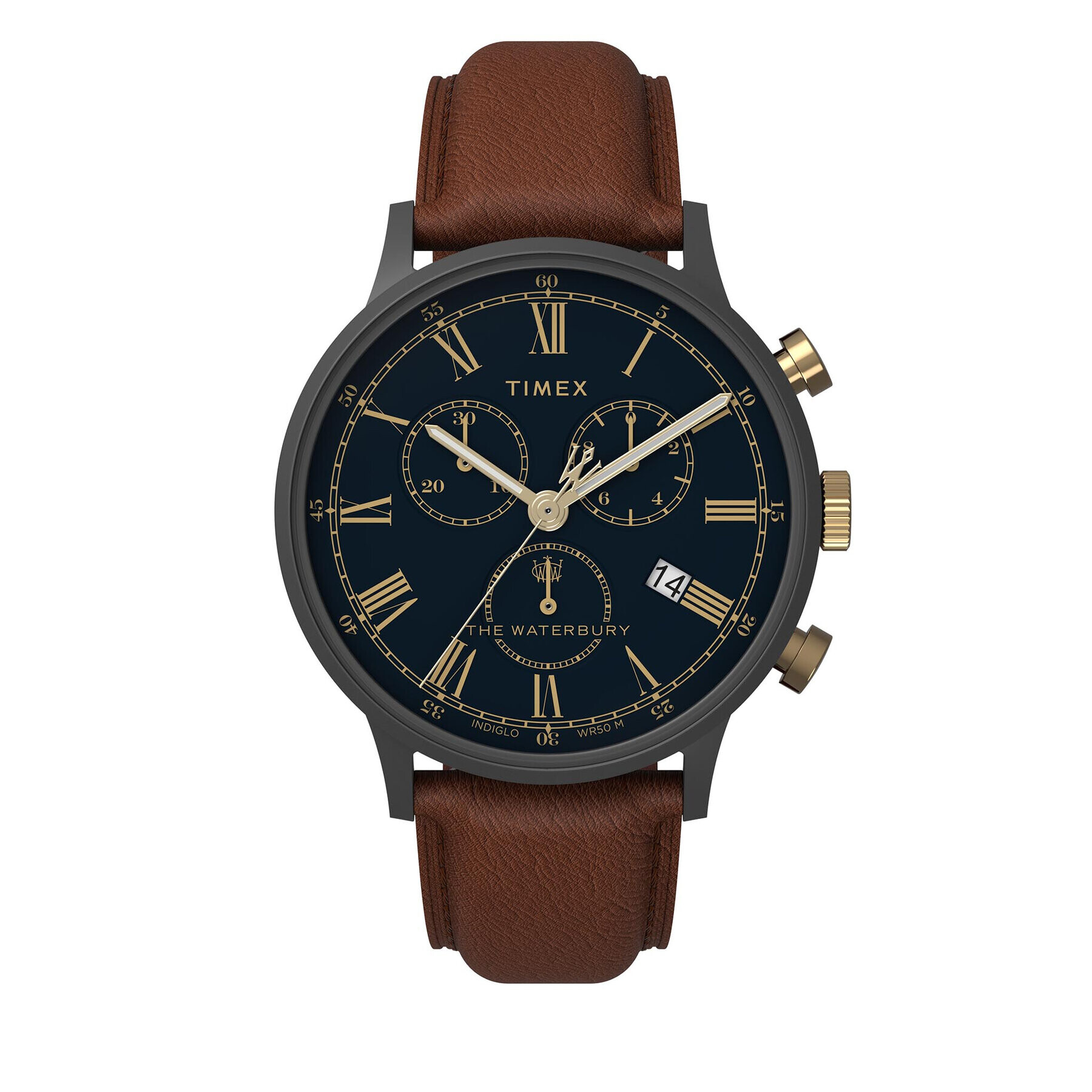 Timex Часовник Waterbury Chronograph TW2U88200 Кафяв - Pepit.bg