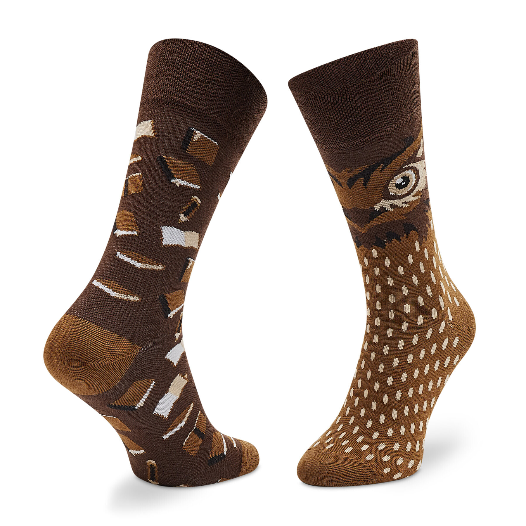 Todo Socks Дълги чорапи unisex Smart Owl Кафяв - Pepit.bg