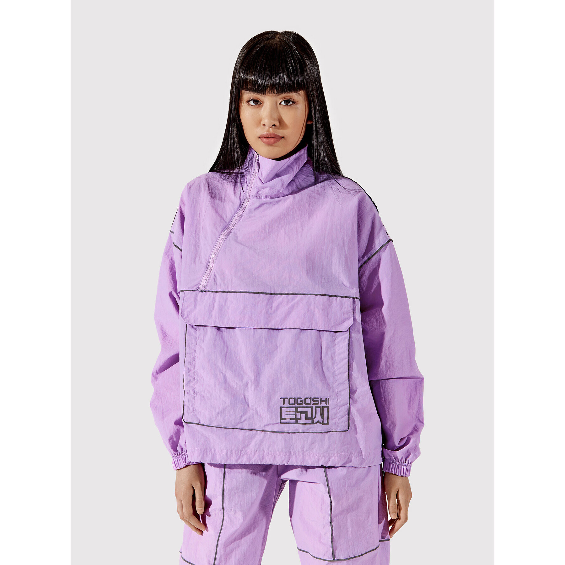 Togoshi Анорак TG22-KUD001 Виолетов Oversize - Pepit.bg