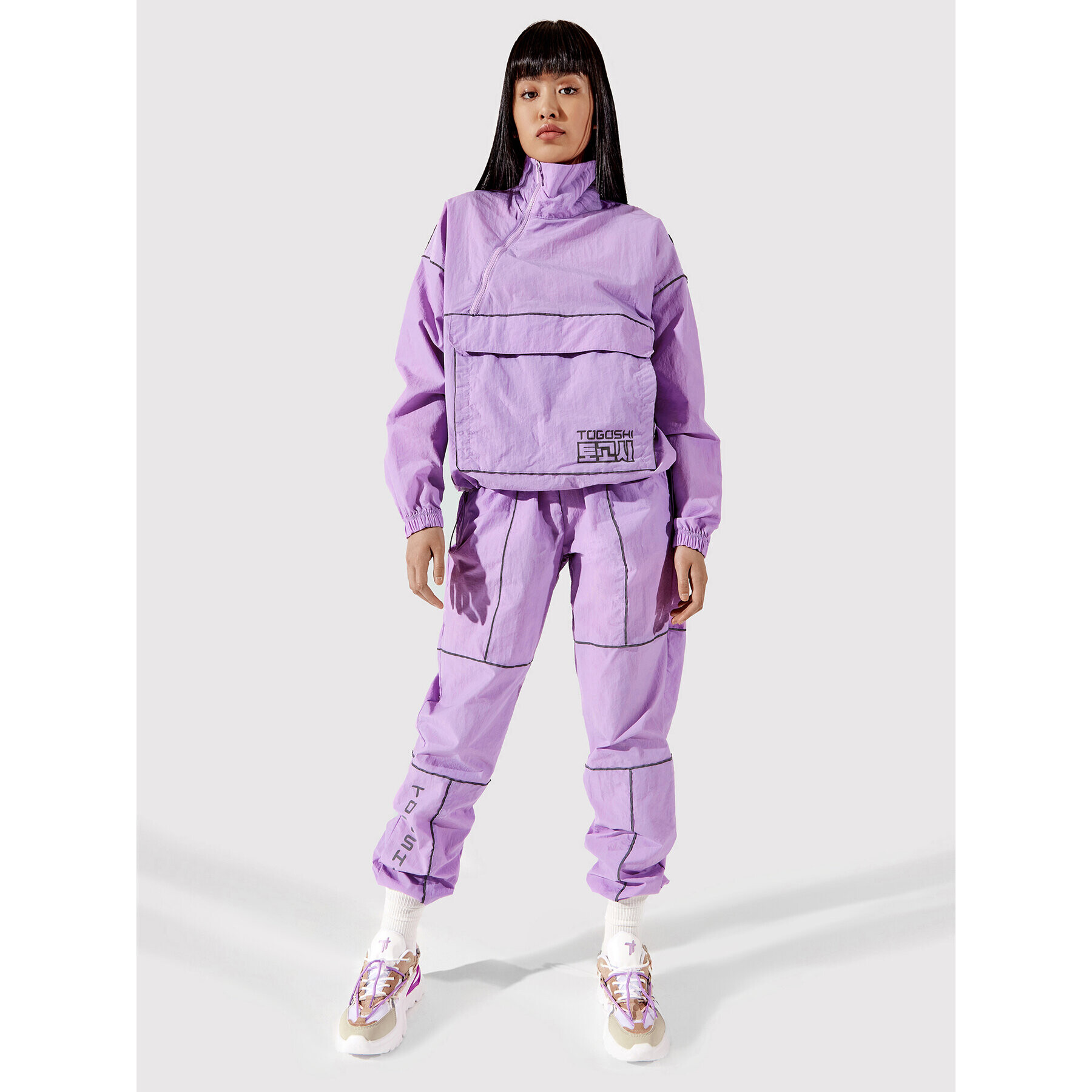 Togoshi Анорак TG22-KUD001 Виолетов Oversize - Pepit.bg