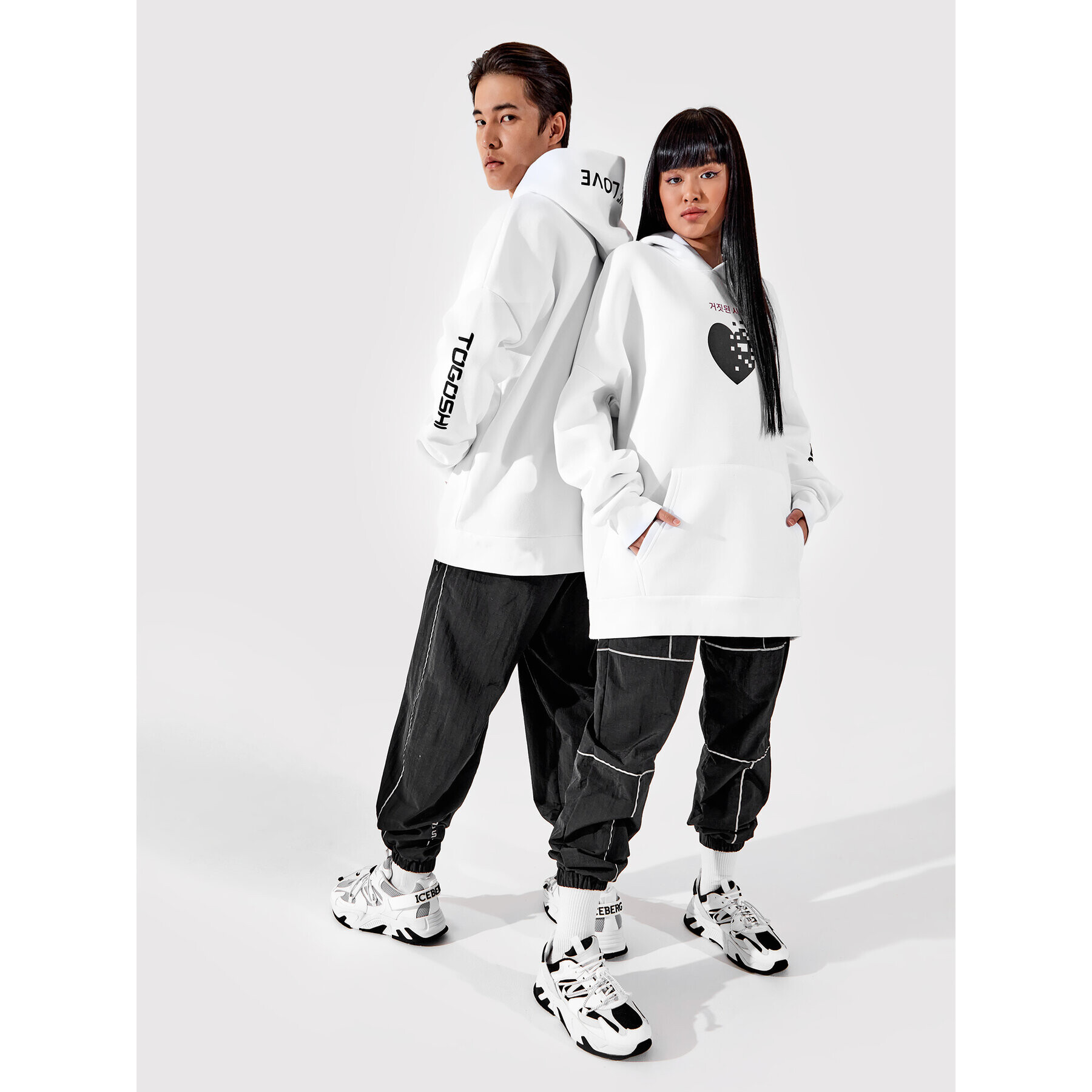 Togoshi Суитшърт Unisex TG22-BLU001 Бял Oversize - Pepit.bg