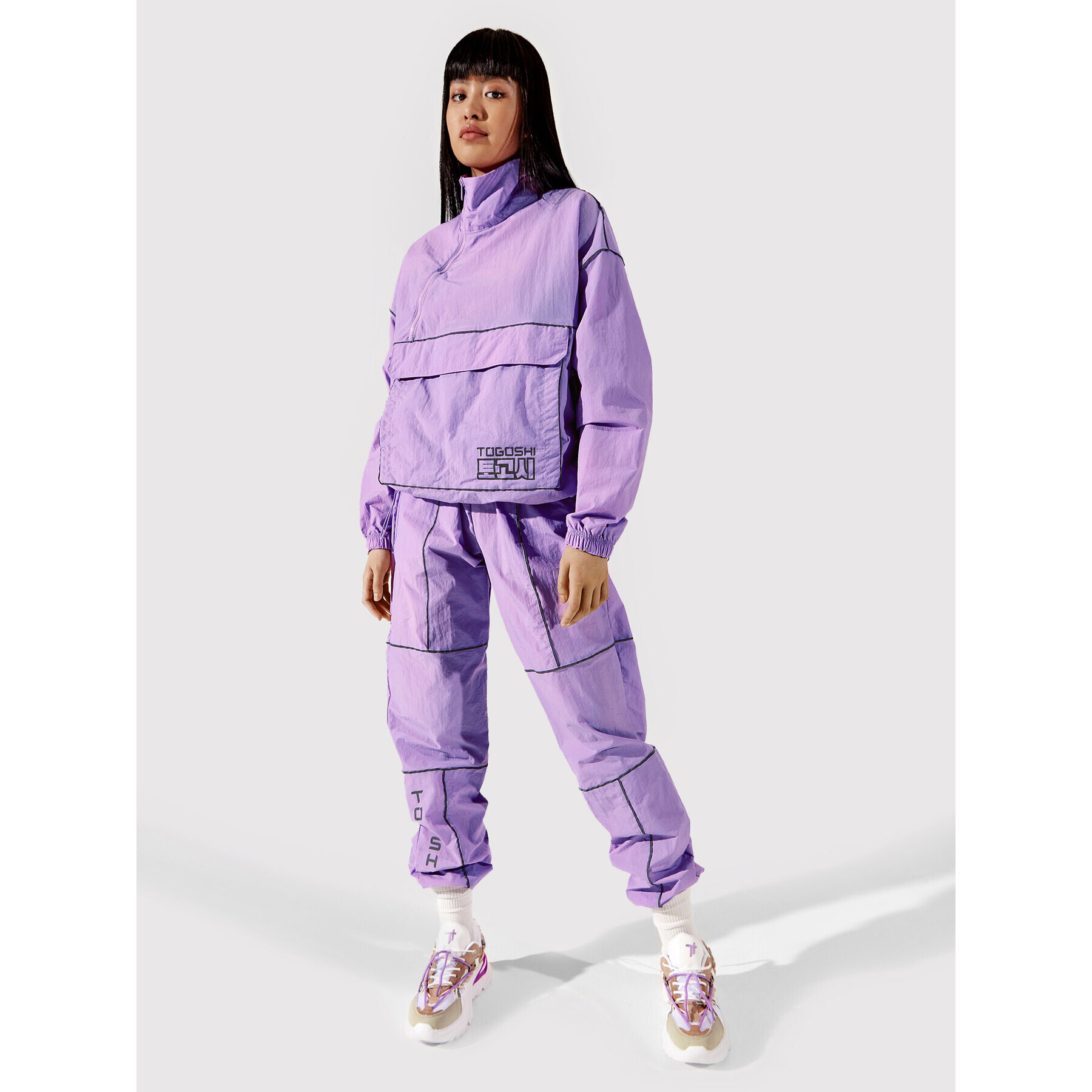 Togoshi Текстилни панталони TG22-SPD001 Виолетов Oversize - Pepit.bg