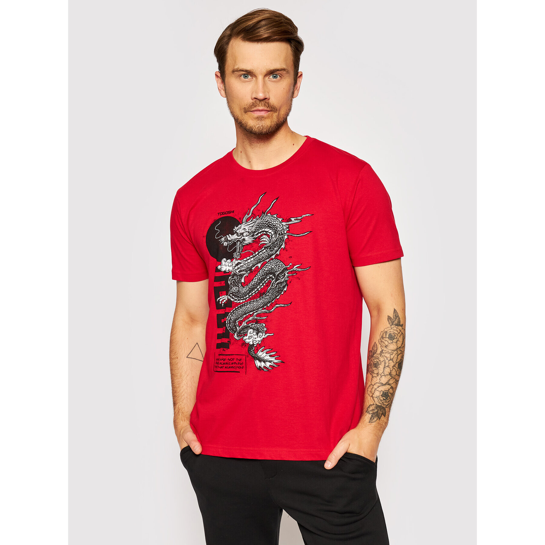 Togoshi Тишърт Dragon Червен Regular Fit - Pepit.bg