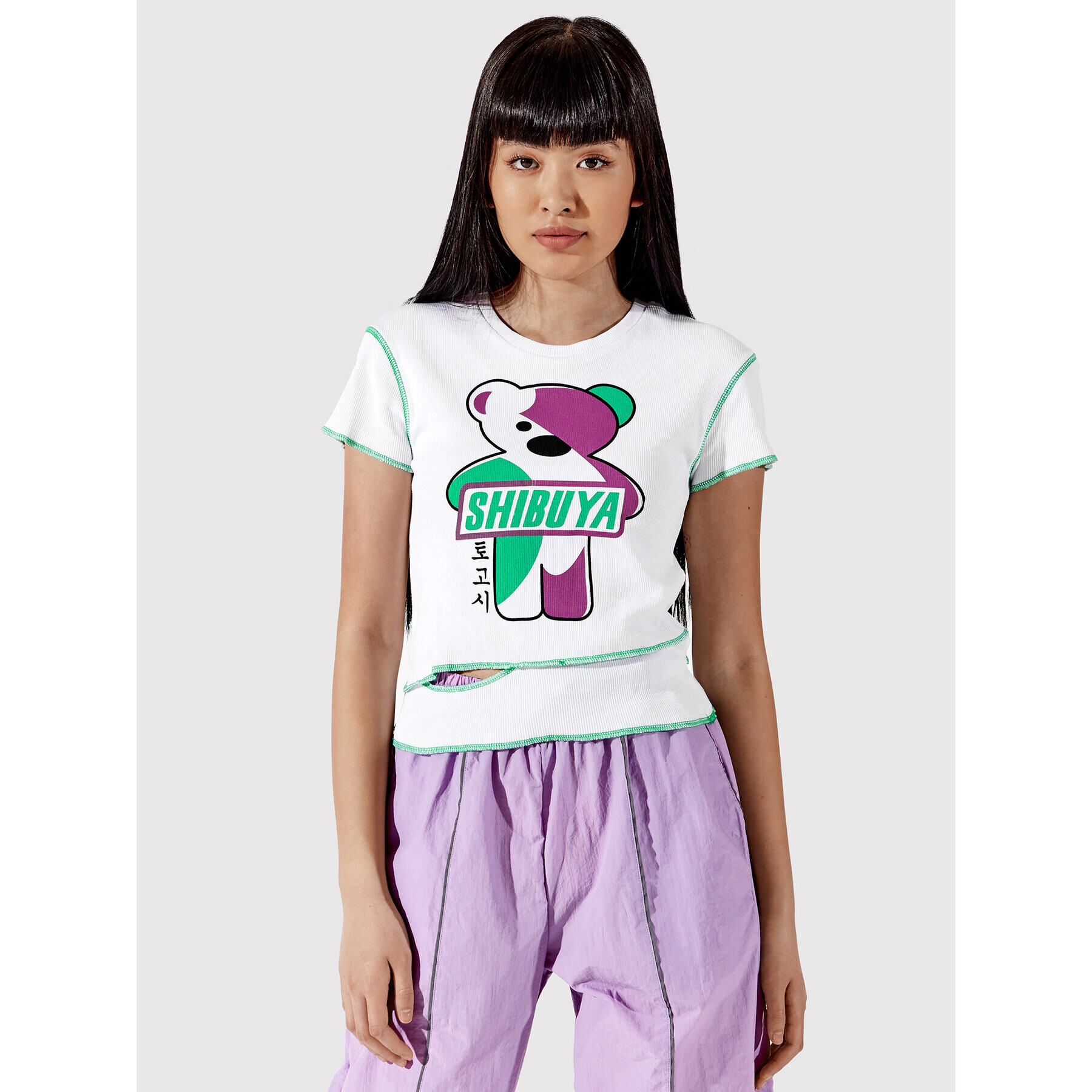 Togoshi Тишърт TG22-TSD001 Бял Slim Fit - Pepit.bg