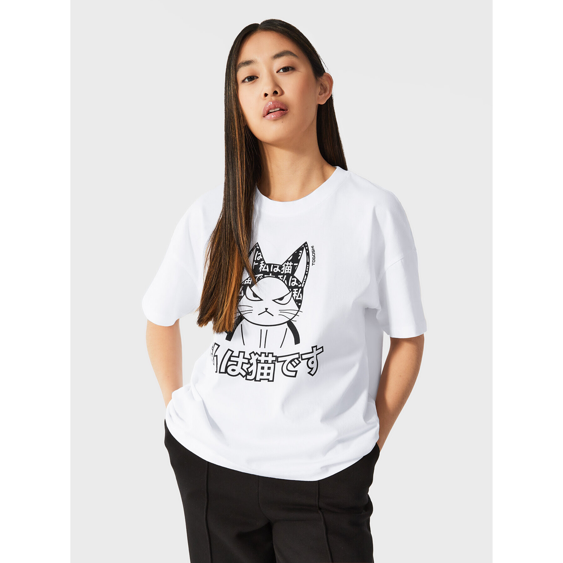 Togoshi Тишърт TG22-TSD501 Бял Relaxed Fit - Pepit.bg