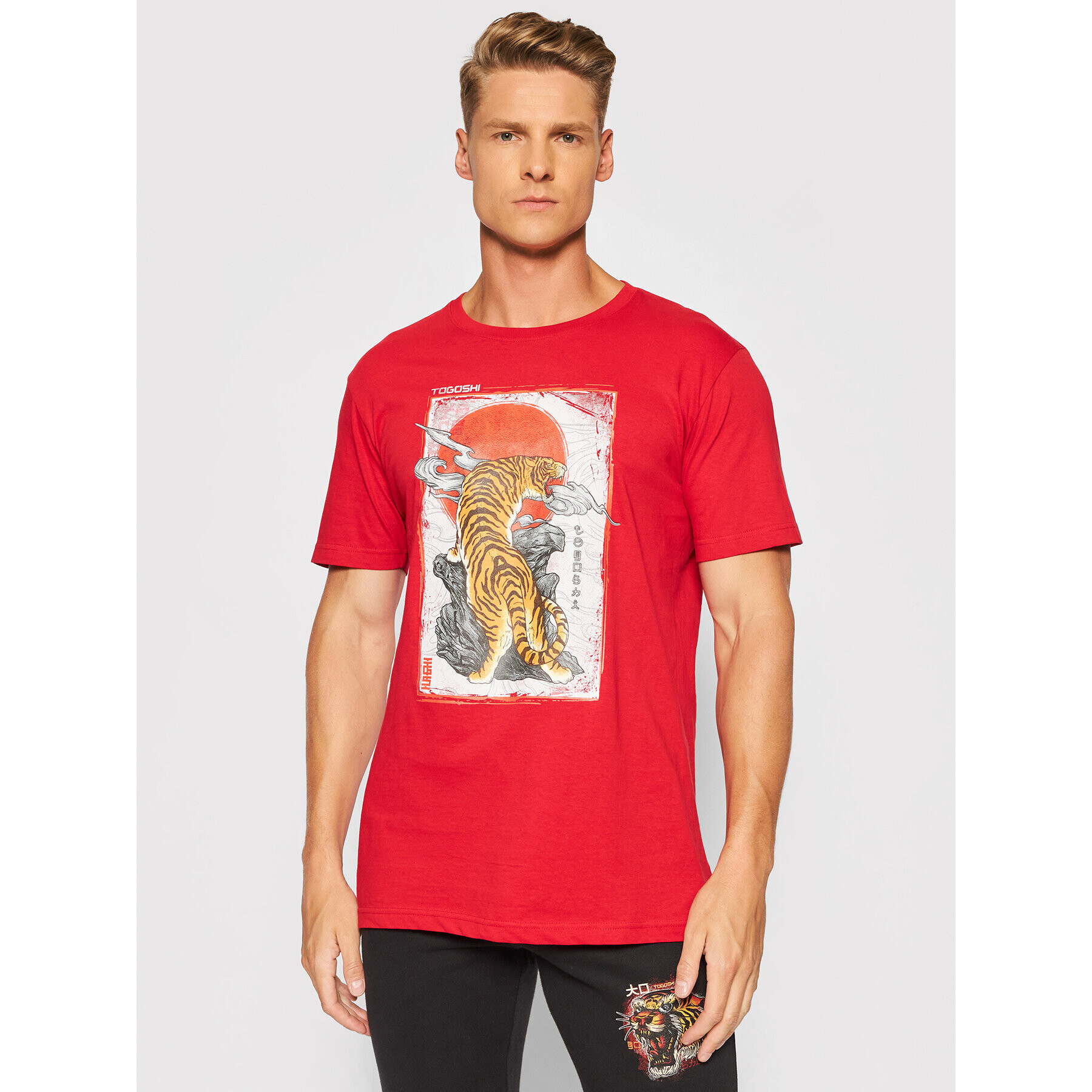 Togoshi Тишърт Tiger Червен Regular Fit - Pepit.bg