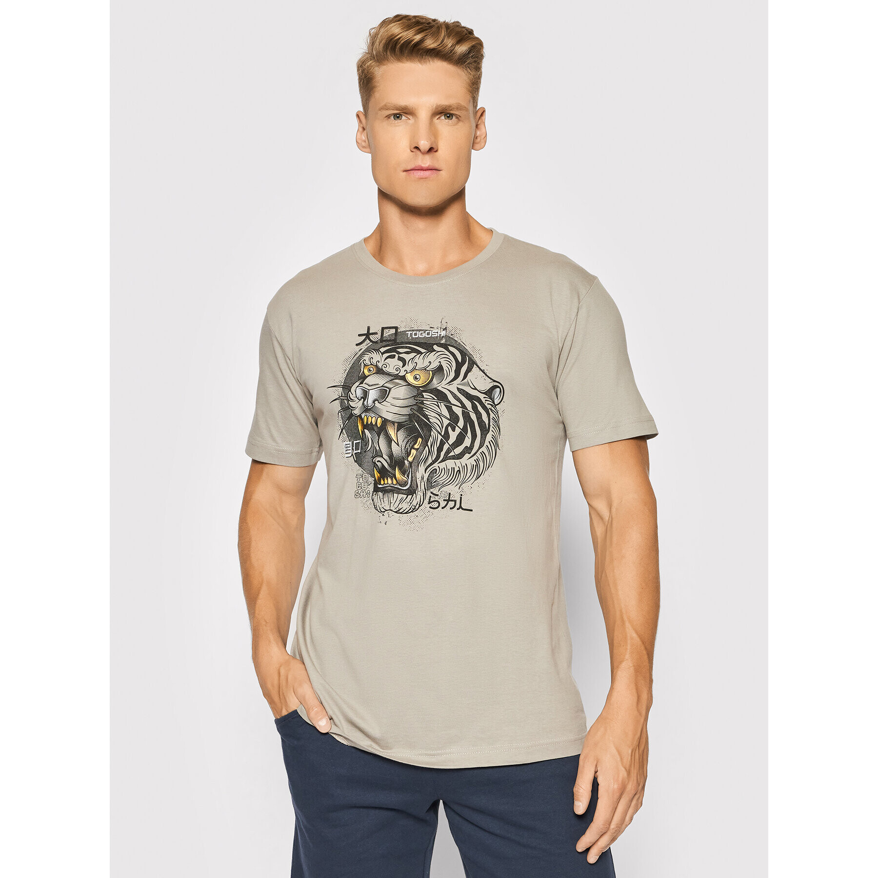 Togoshi Тишърт Wildcat M Ts 3 Сив Regular Fit - Pepit.bg