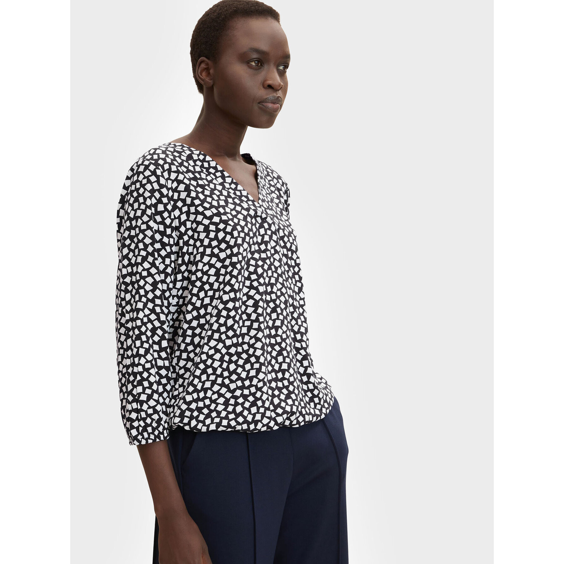 Tom Tailor Блуза 1032575 Тъмносин Relaxed Fit - Pepit.bg