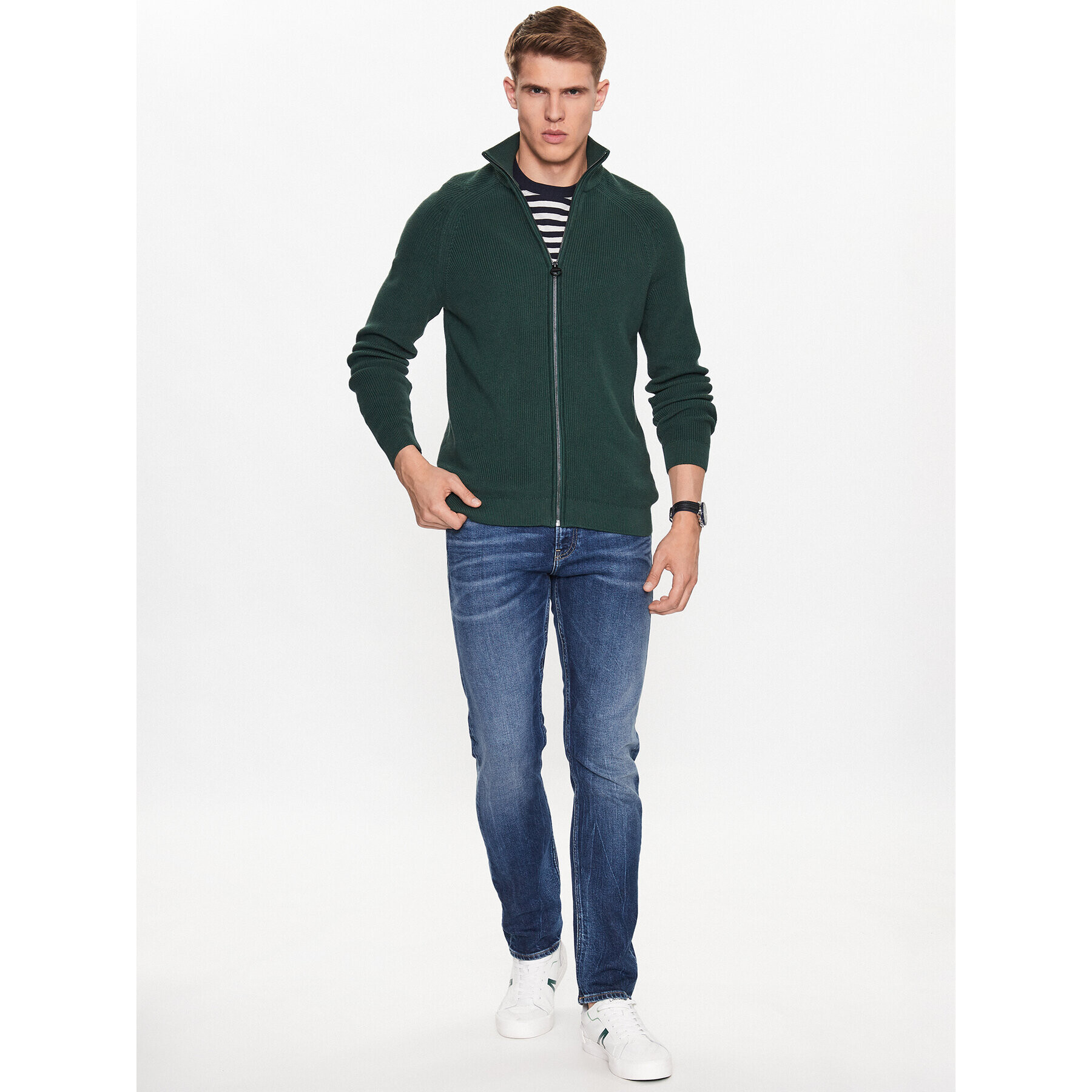 Tom Tailor Denim Кардиган 1033878 Зелен Regular Fit - Pepit.bg