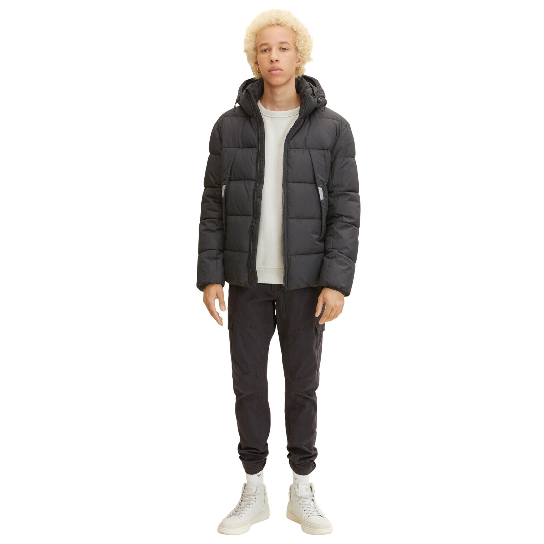 Tom Tailor Denim Пухено яке 1032429 Черен Regular Fit - Pepit.bg