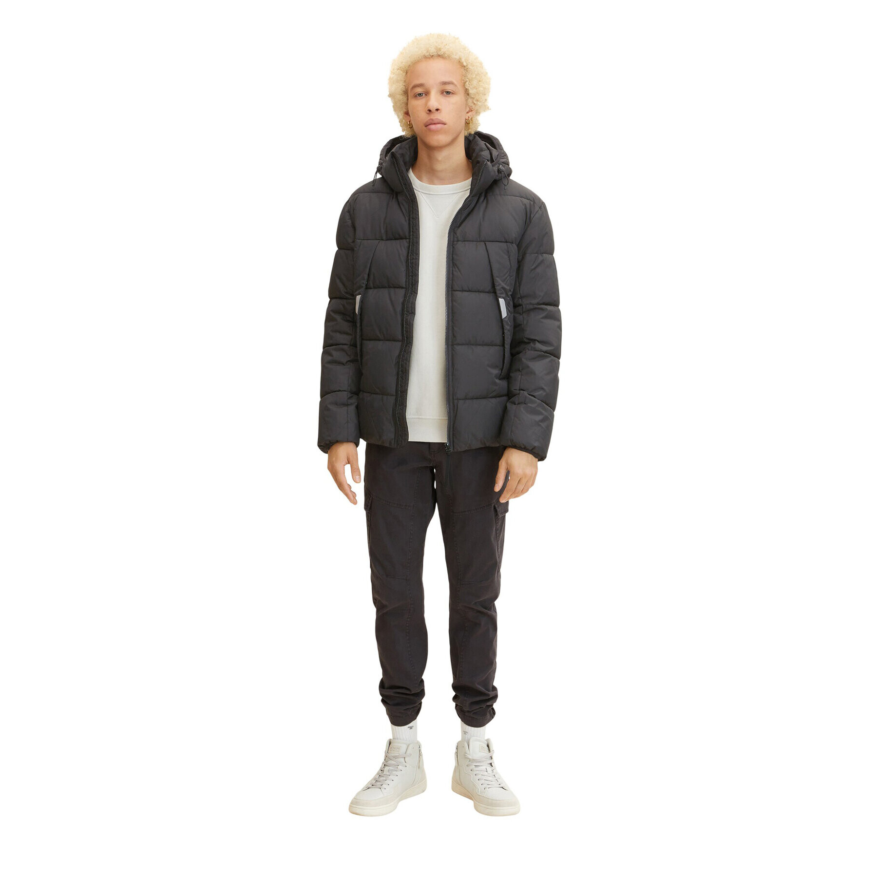 Tom Tailor Denim Пухено яке 1032429 Черен Regular Fit - Pepit.bg