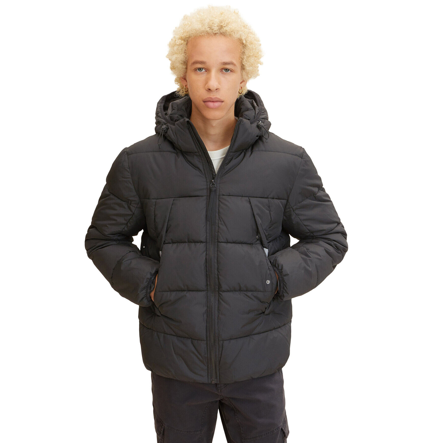 Tom Tailor Denim Пухено яке 1032429 Черен Regular Fit - Pepit.bg