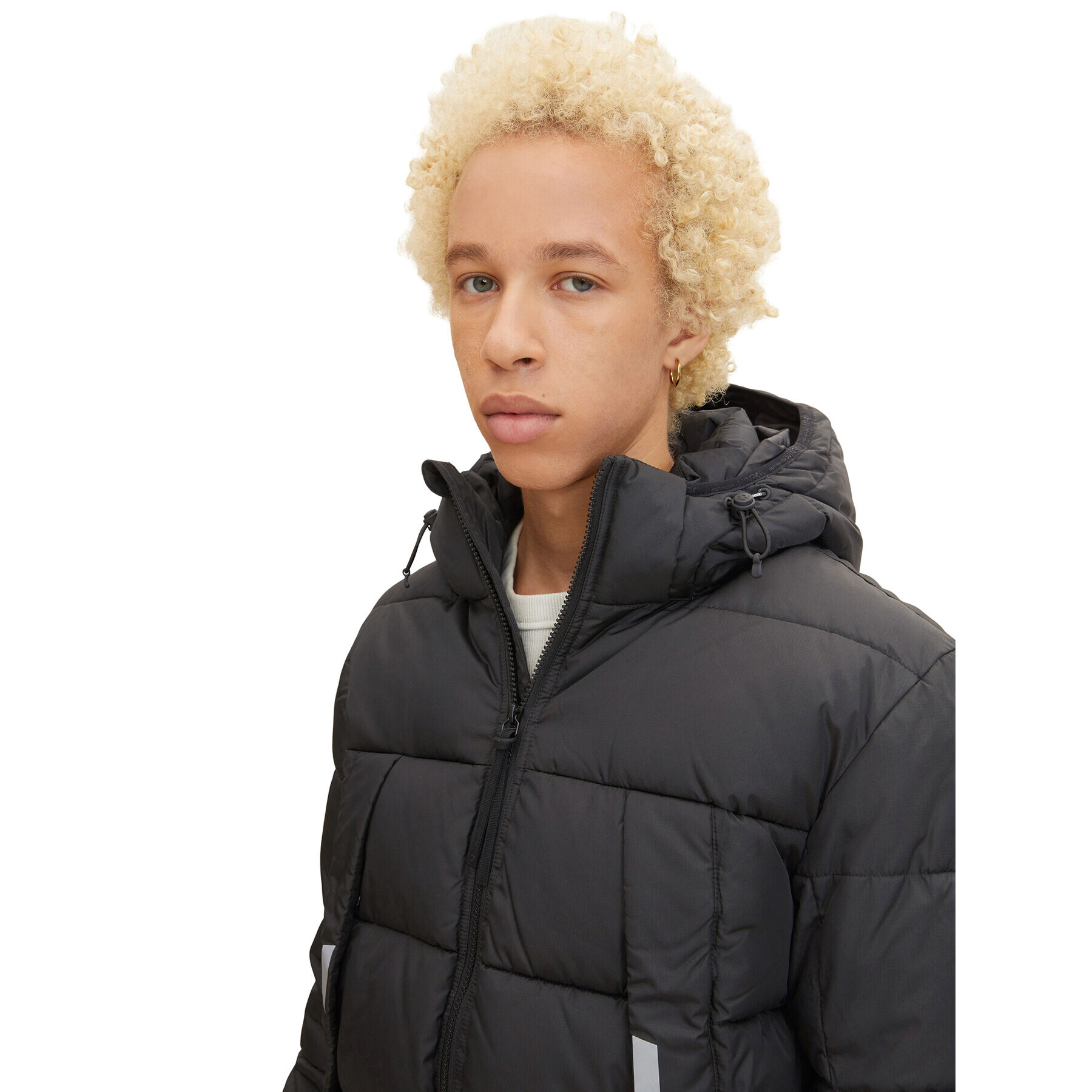 Tom Tailor Denim Пухено яке 1032429 Черен Regular Fit - Pepit.bg