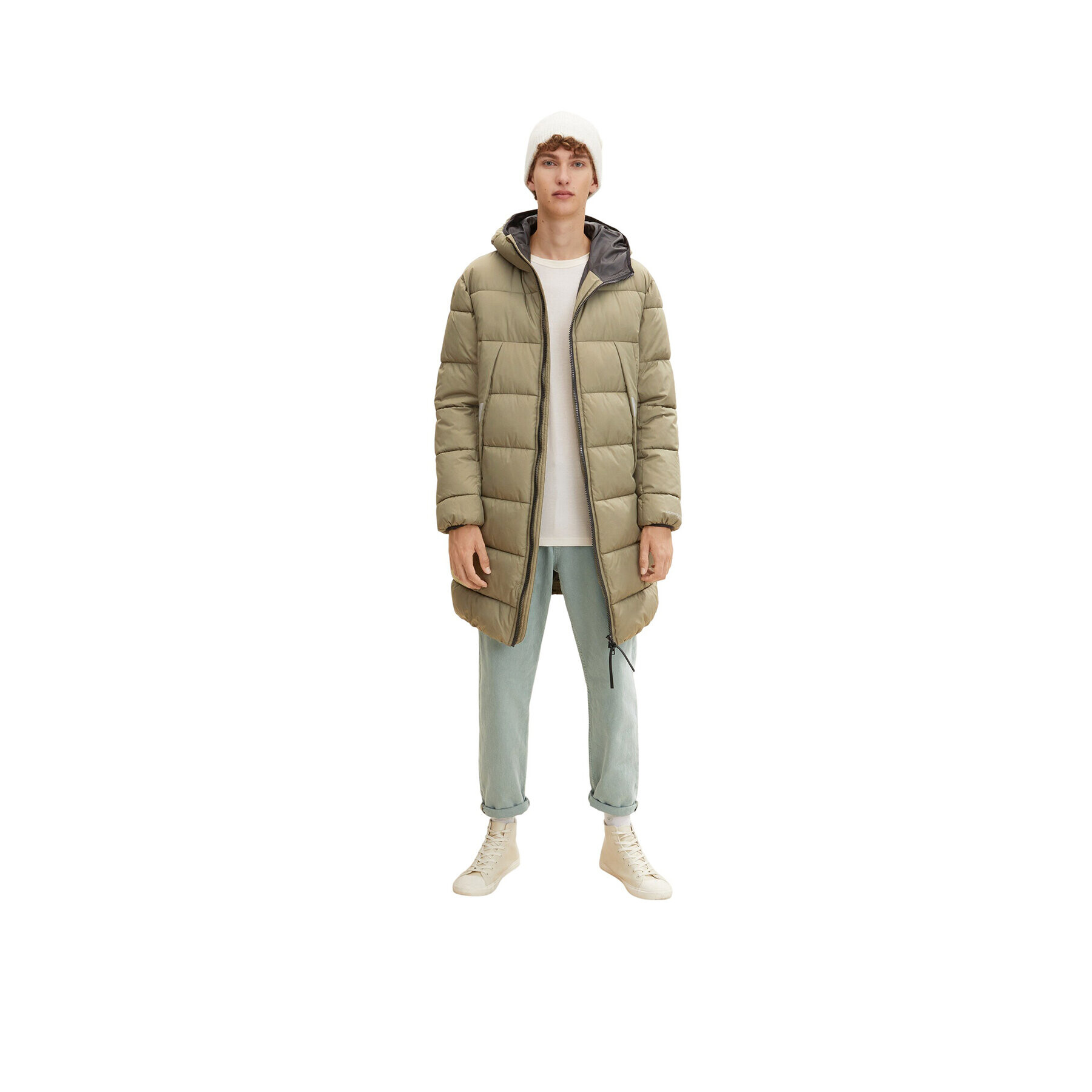 Tom Tailor Denim Пухено яке 1032430 Зелен Regular Fit - Pepit.bg