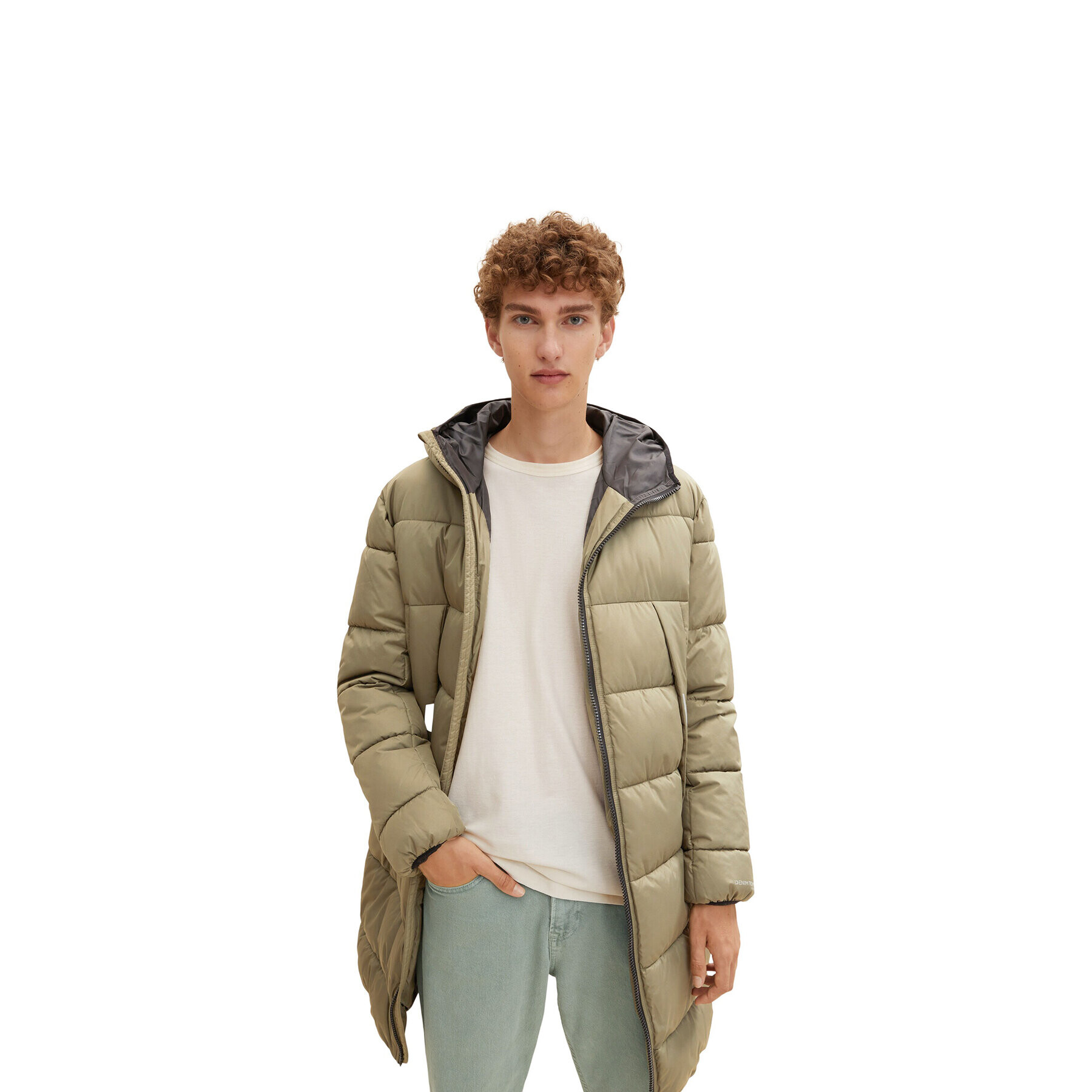 Tom Tailor Denim Пухено яке 1032430 Зелен Regular Fit - Pepit.bg