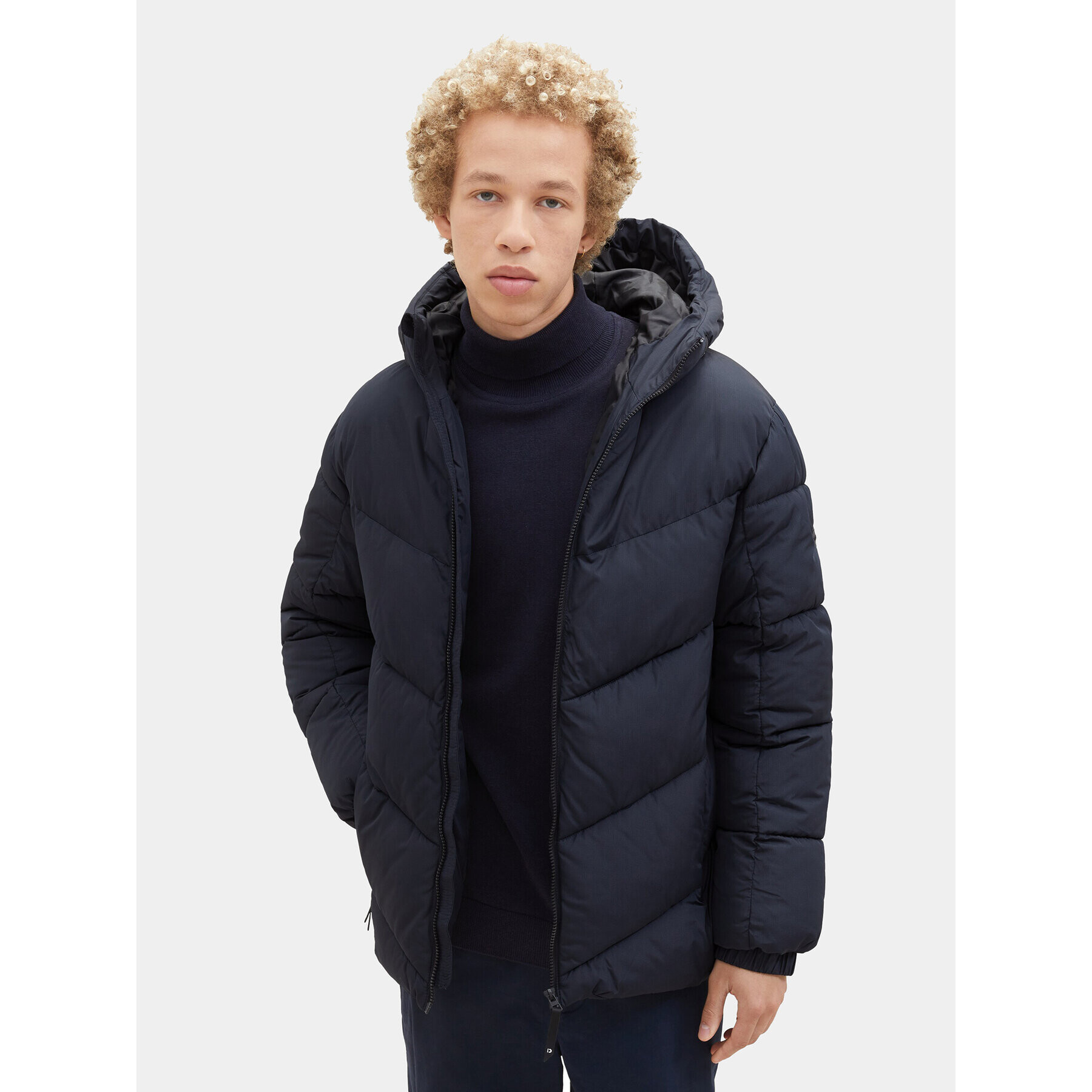 Tom Tailor Denim Пухено яке 1037386 Тъмносин Regular Fit - Pepit.bg