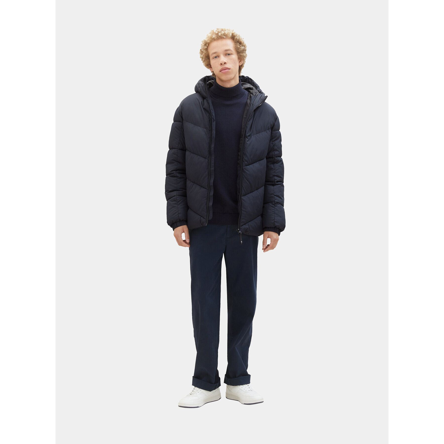 Tom Tailor Denim Пухено яке 1037386 Тъмносин Regular Fit - Pepit.bg