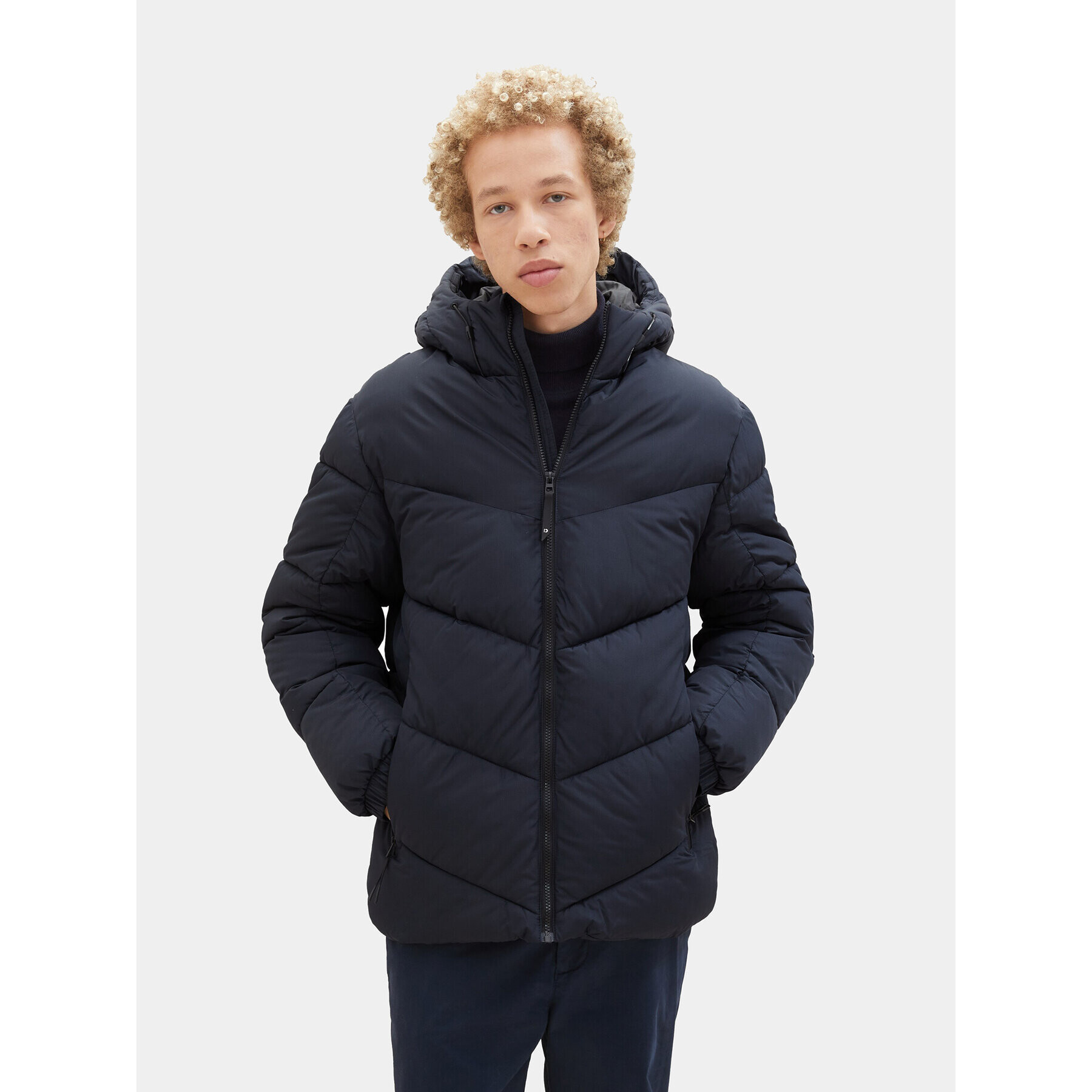 Tom Tailor Denim Пухено яке 1037386 Тъмносин Regular Fit - Pepit.bg