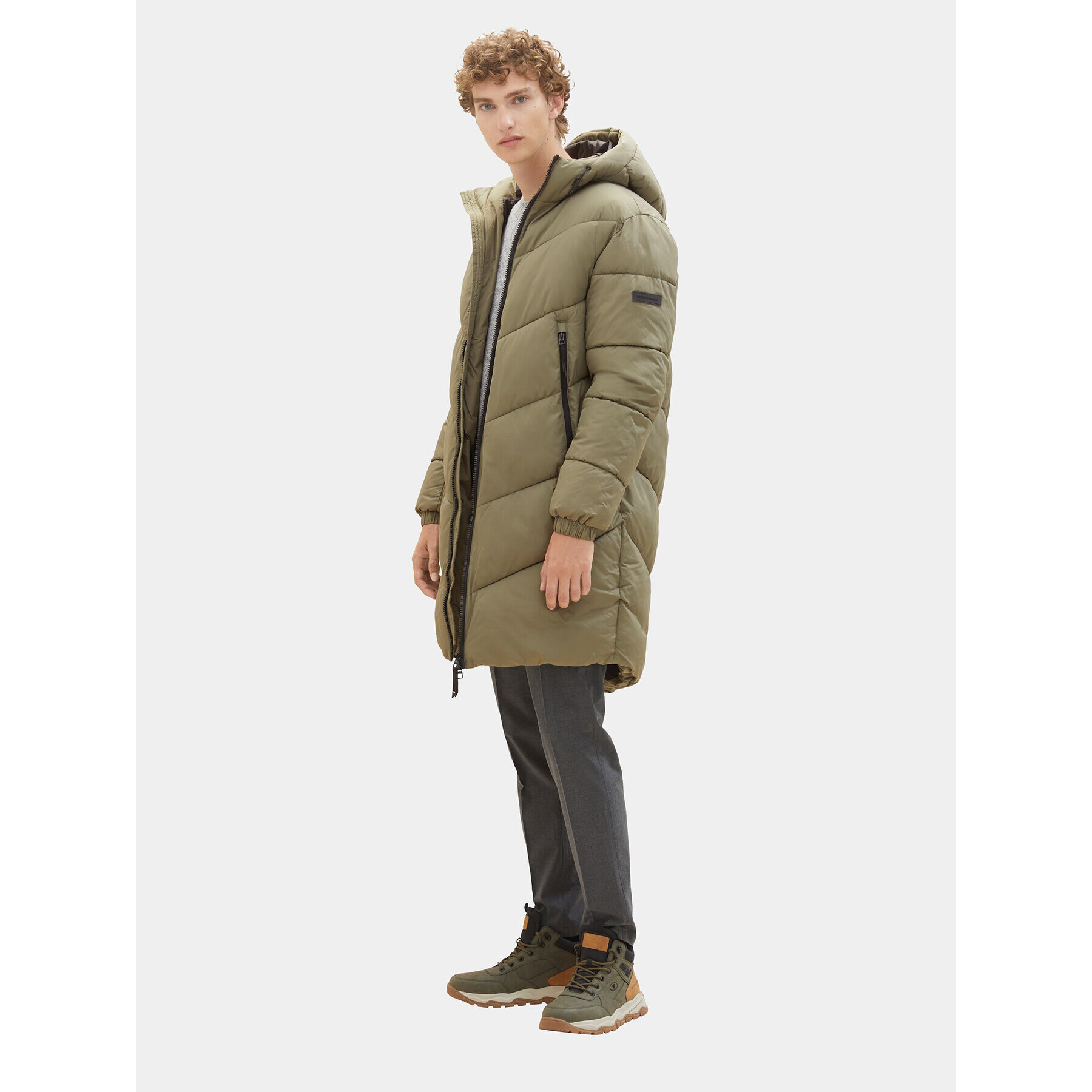 Tom Tailor Denim Пухено яке 1037389 Зелен Regular Fit - Pepit.bg