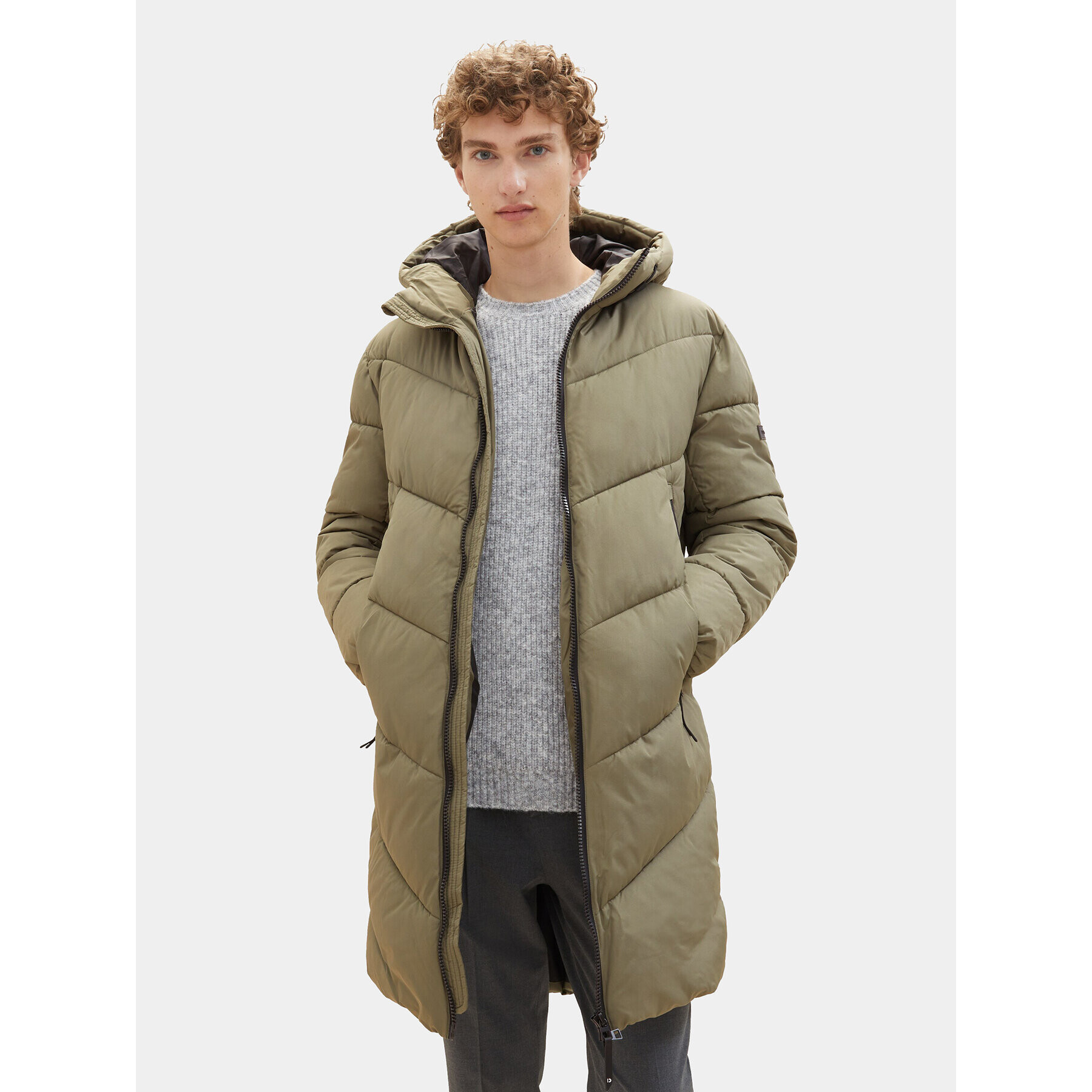 Tom Tailor Denim Пухено яке 1037389 Зелен Regular Fit - Pepit.bg