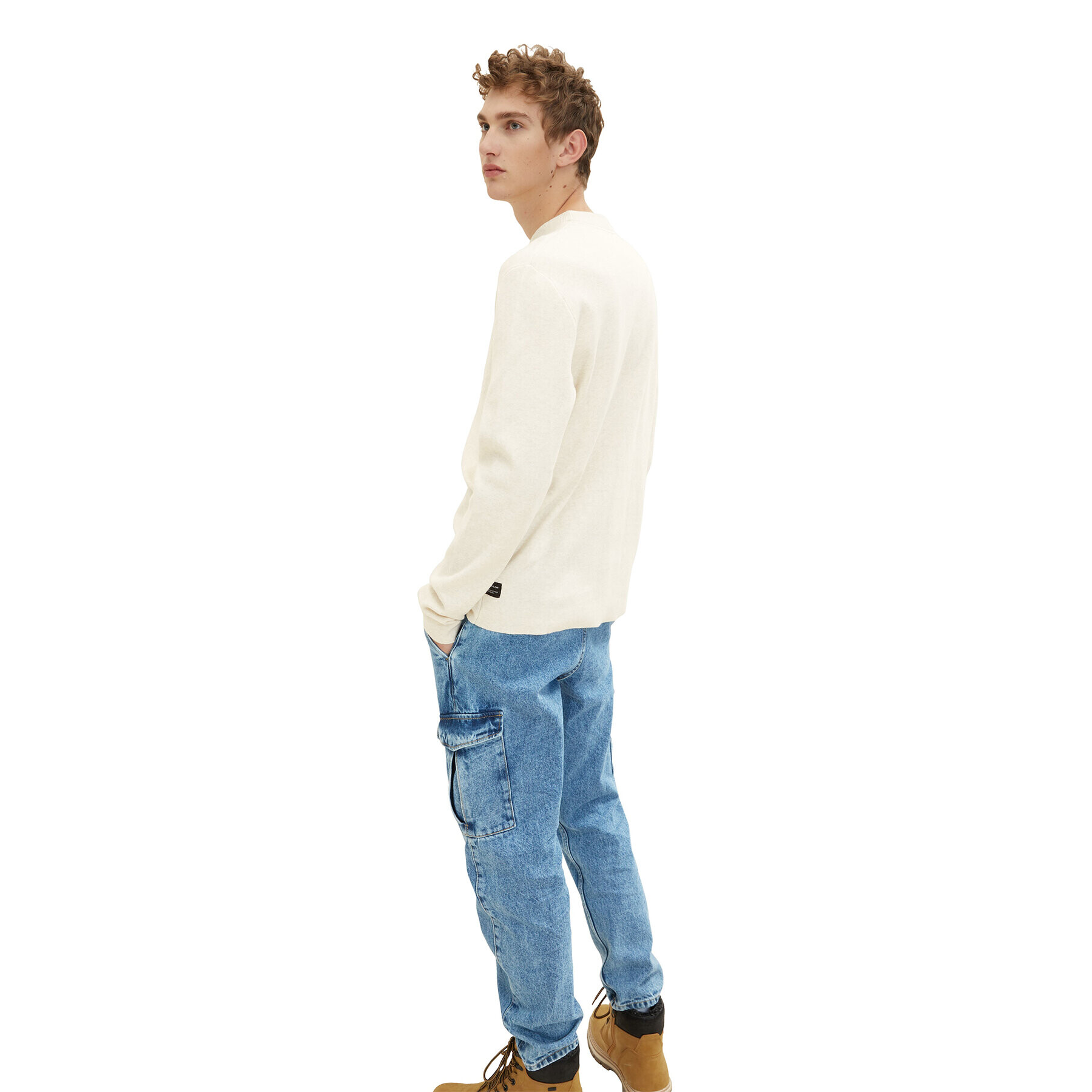 Tom Tailor Denim Пуловер 1033762 Бежов Regular Fit - Pepit.bg