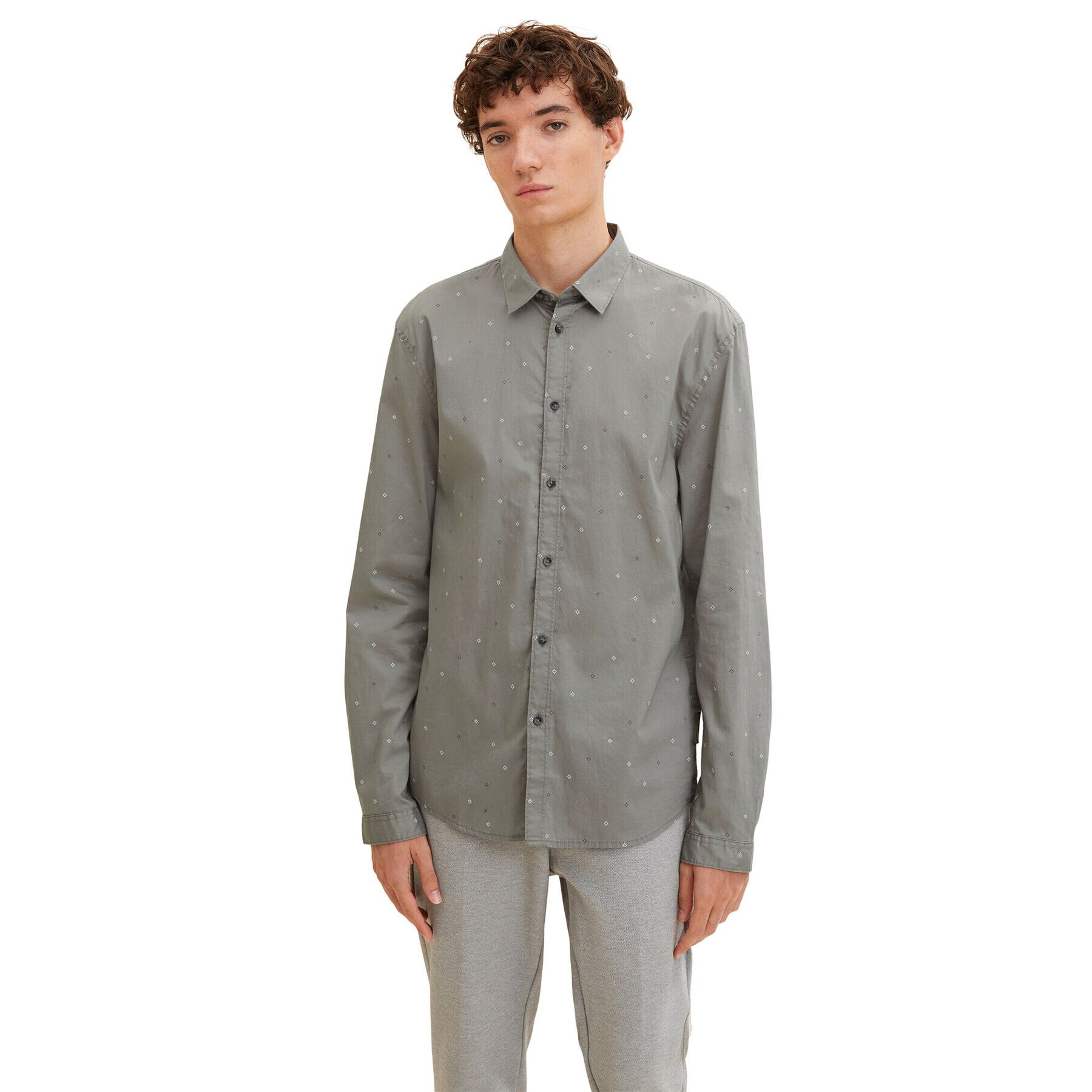 Tom Tailor Denim Риза 1032370 Сив Regular Fit - Pepit.bg