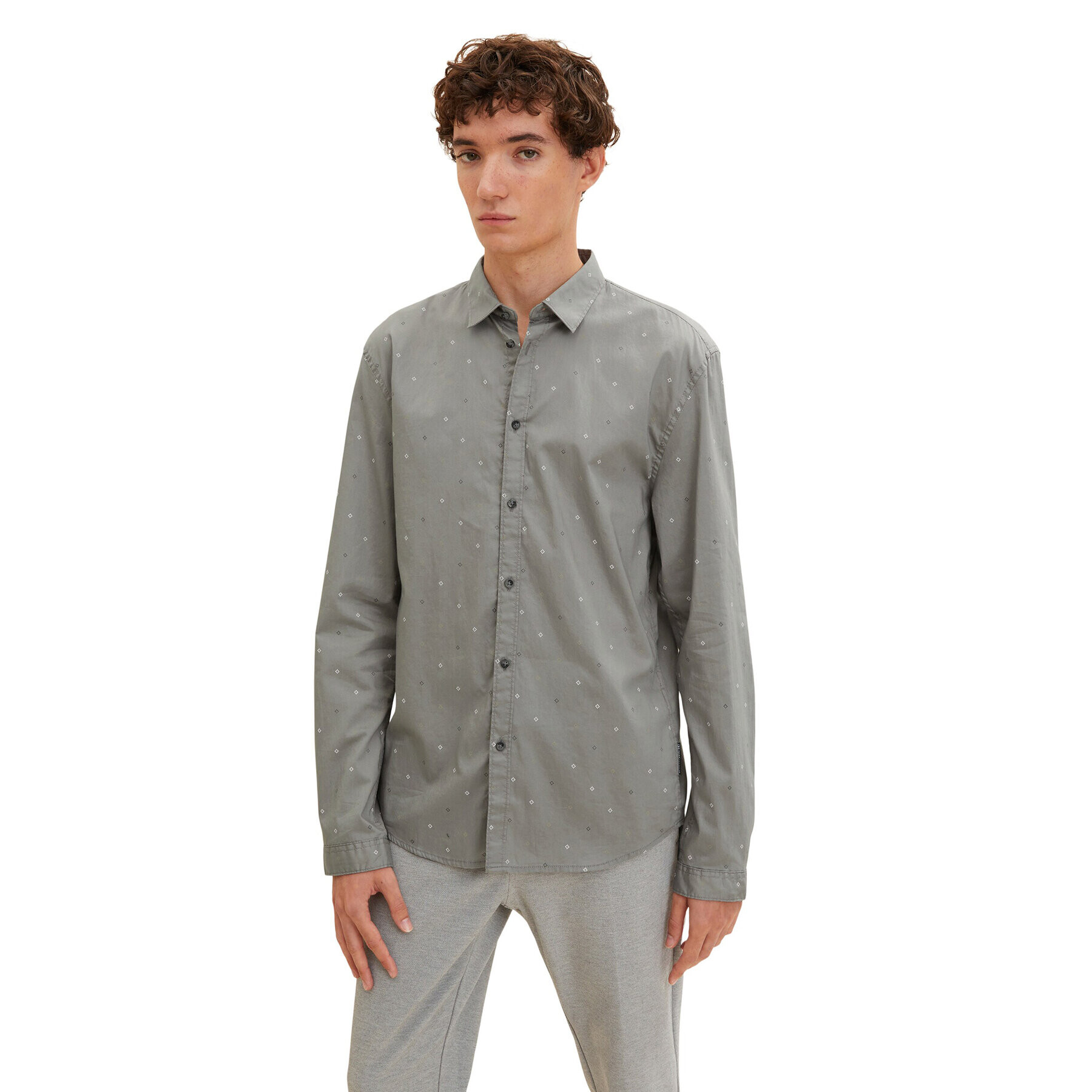 Tom Tailor Denim Риза 1032370 Сив Regular Fit - Pepit.bg