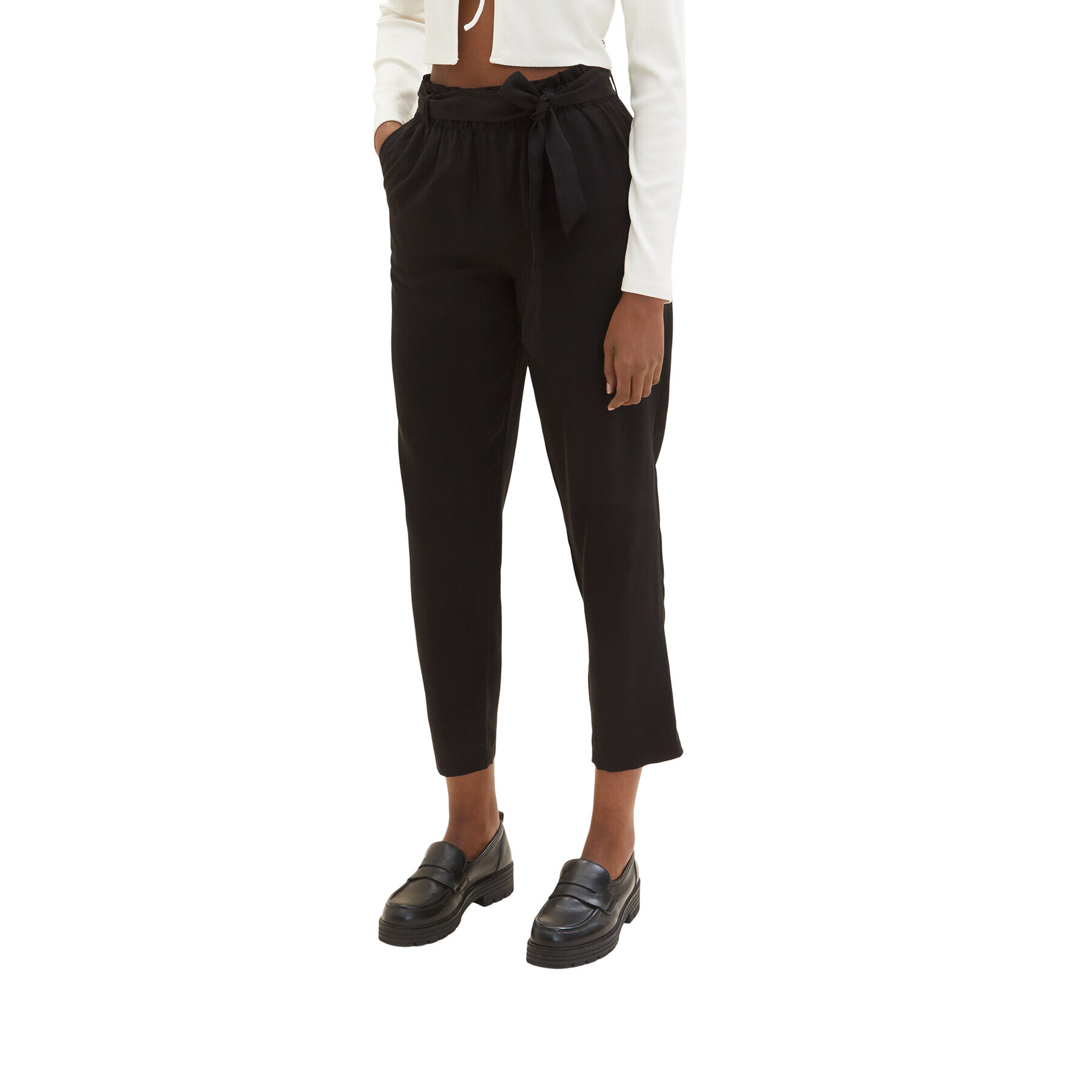 Tom Tailor Denim Текстилни панталони 1035436 Черен - Pepit.bg