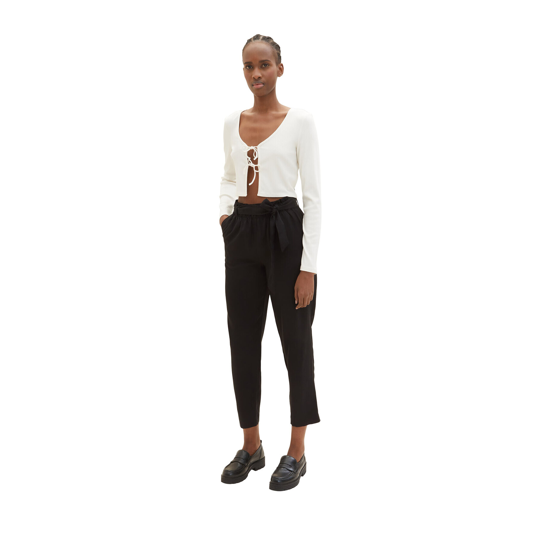 Tom Tailor Denim Текстилни панталони 1035436 Черен - Pepit.bg