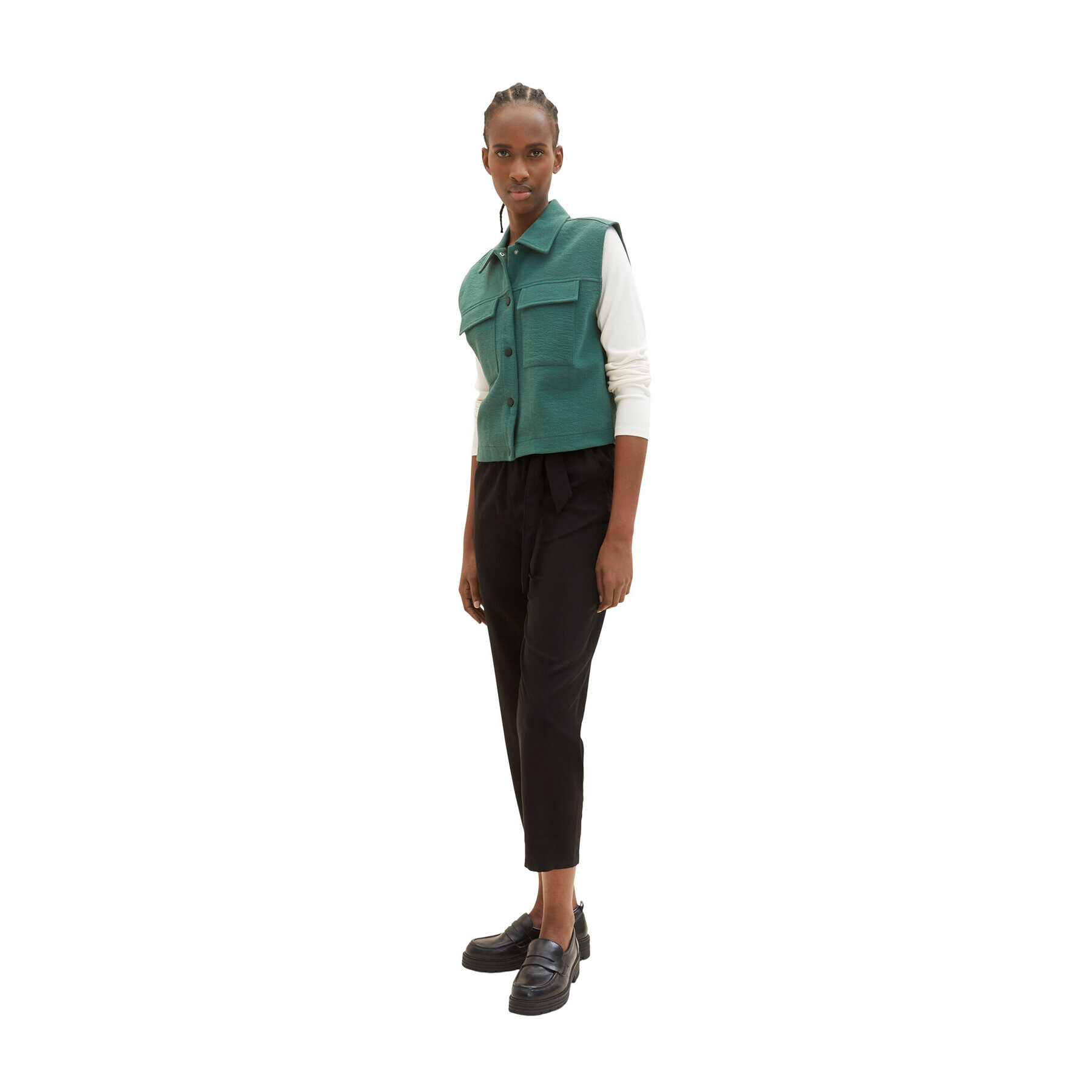 Tom Tailor Denim Текстилни панталони 1035436 Черен - Pepit.bg