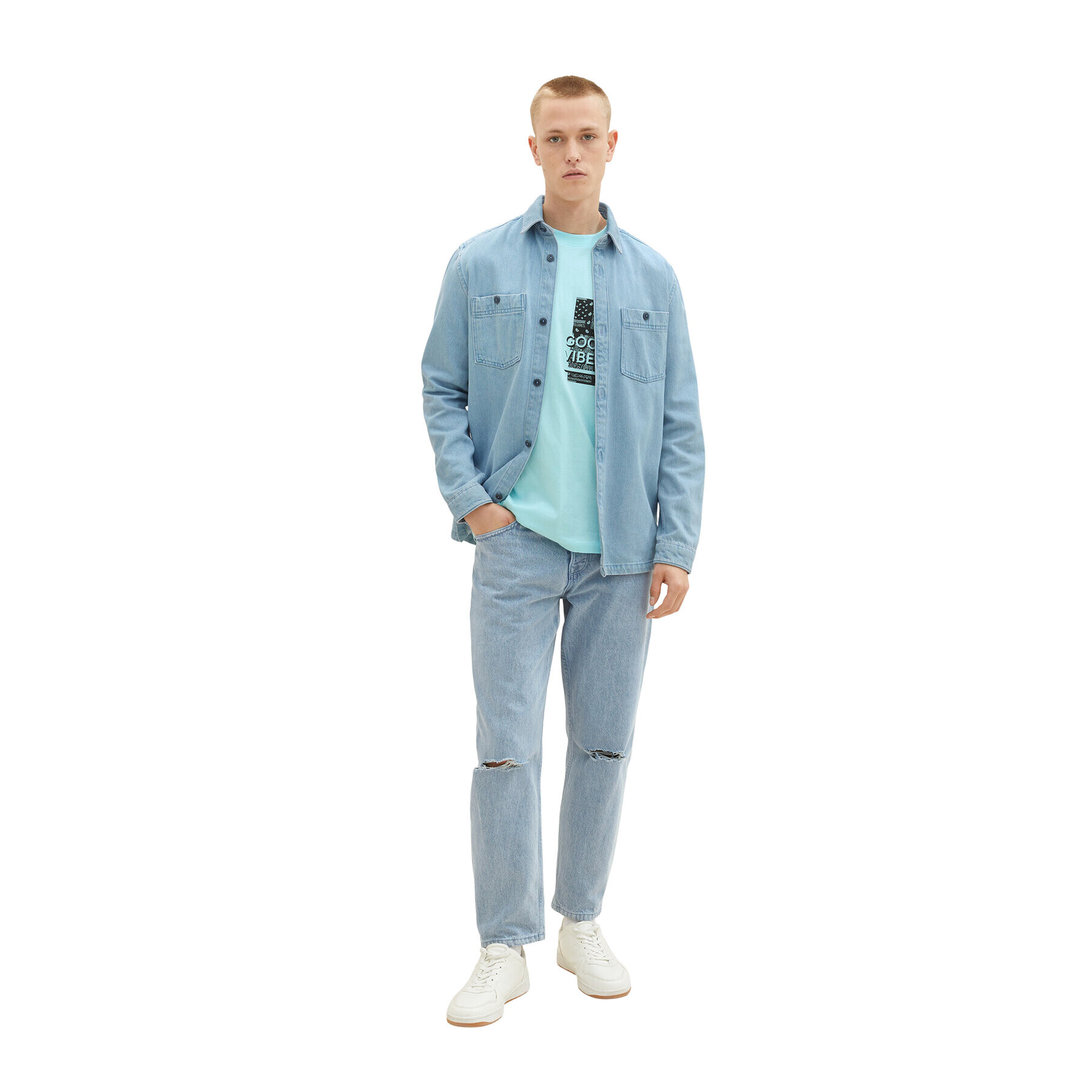 Tom Tailor Denim Тишърт 1037205 Син Regular Fit - Pepit.bg