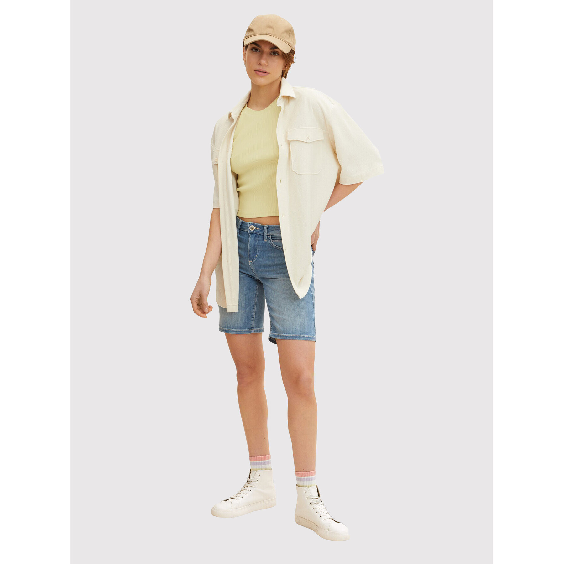 Tom Tailor Дънкови шорти 1030447 Син Slim Fit - Pepit.bg