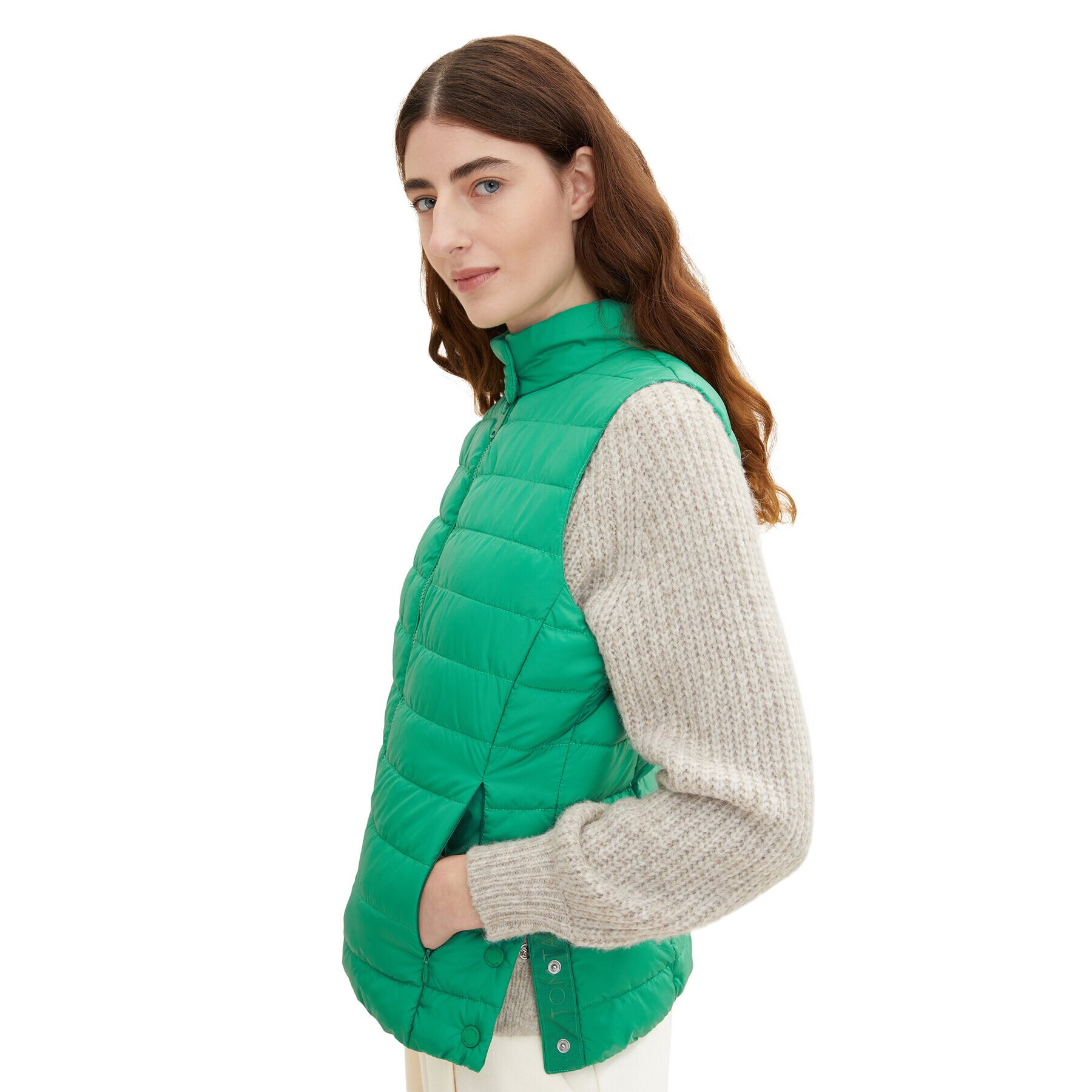 Tom Tailor Елек 1034120 Зелен Regular Fit - Pepit.bg