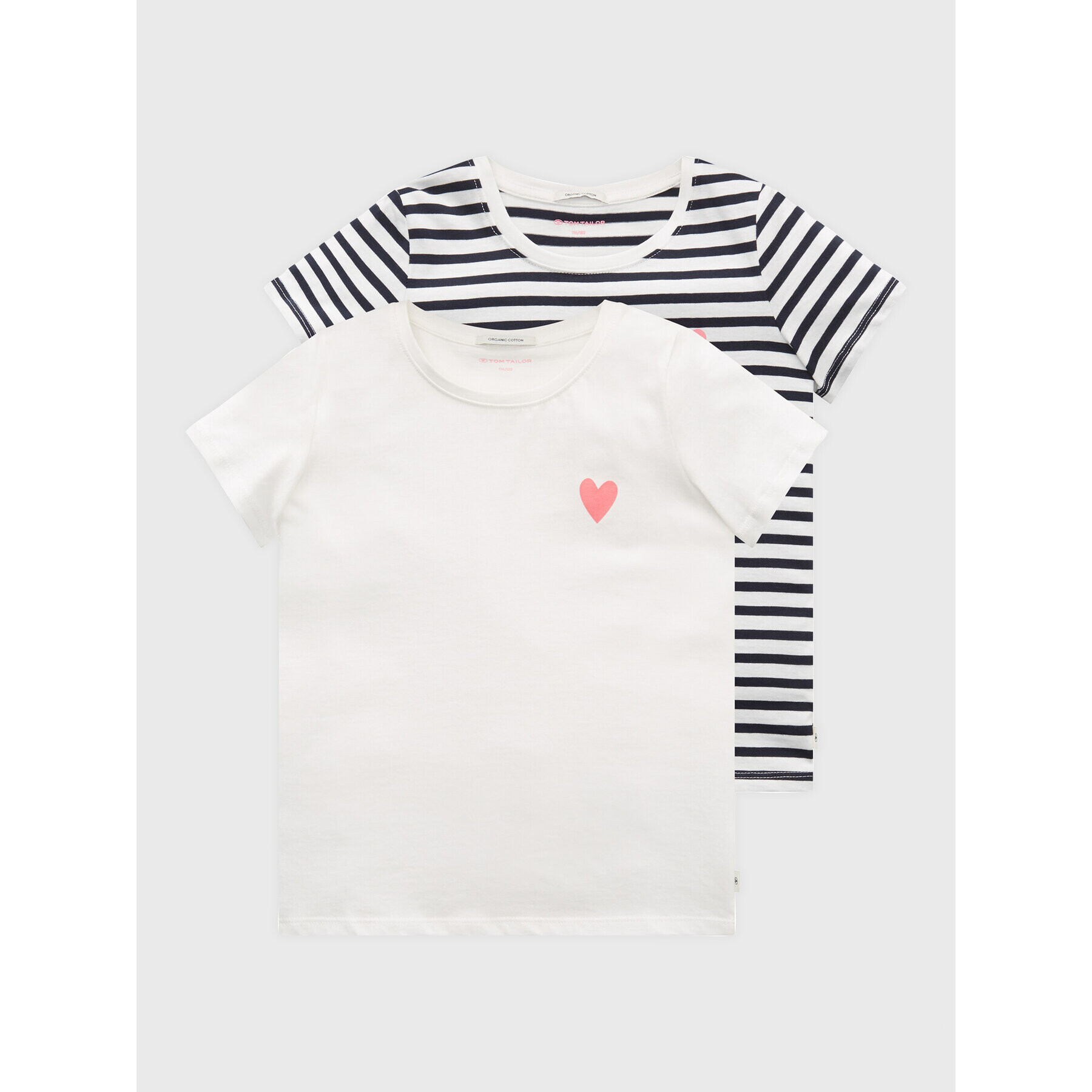 Tom Tailor Комплект 2 тишъртки 1032157 Бял Regular Fit - Pepit.bg
