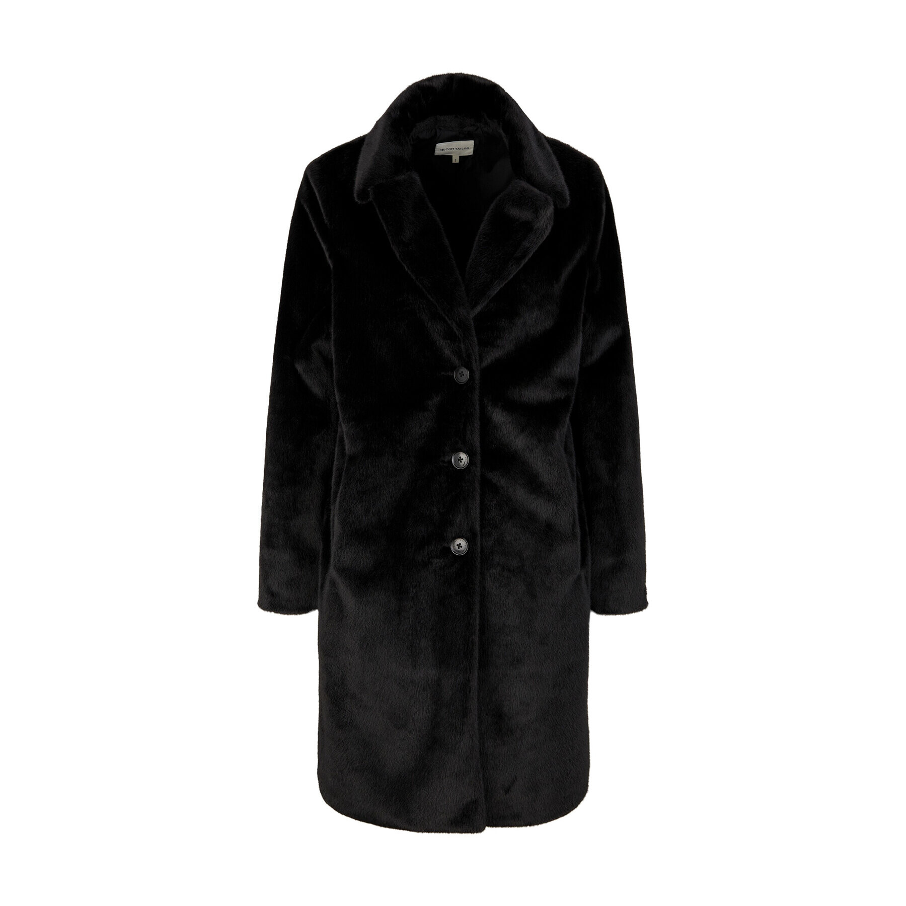 Tom Tailor Кожено палто 1033699 Черен Regular Fit - Pepit.bg