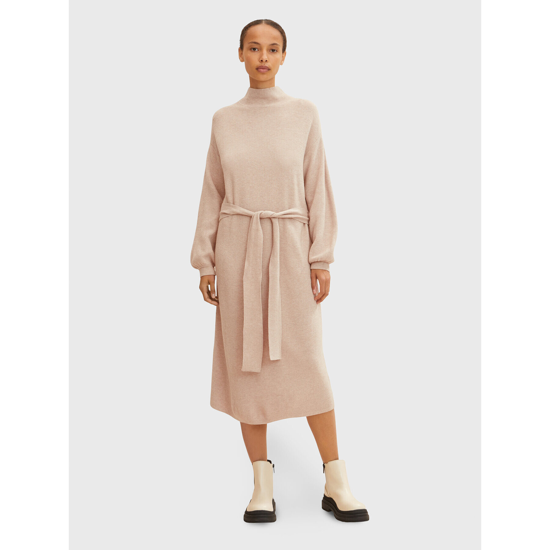 Tom Tailor Плетена рокля 1032762 Бежов Regular Fit - Pepit.bg