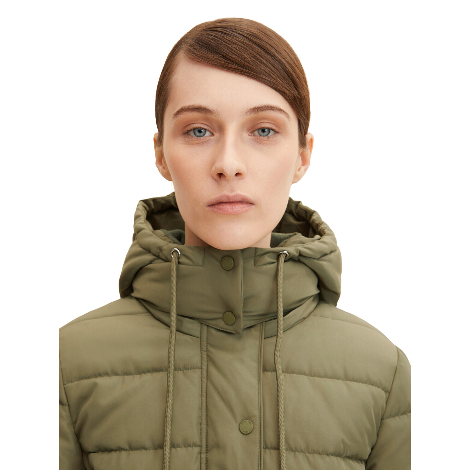 Tom Tailor Пухено яке 1032480 Зелен Regular Fit - Pepit.bg