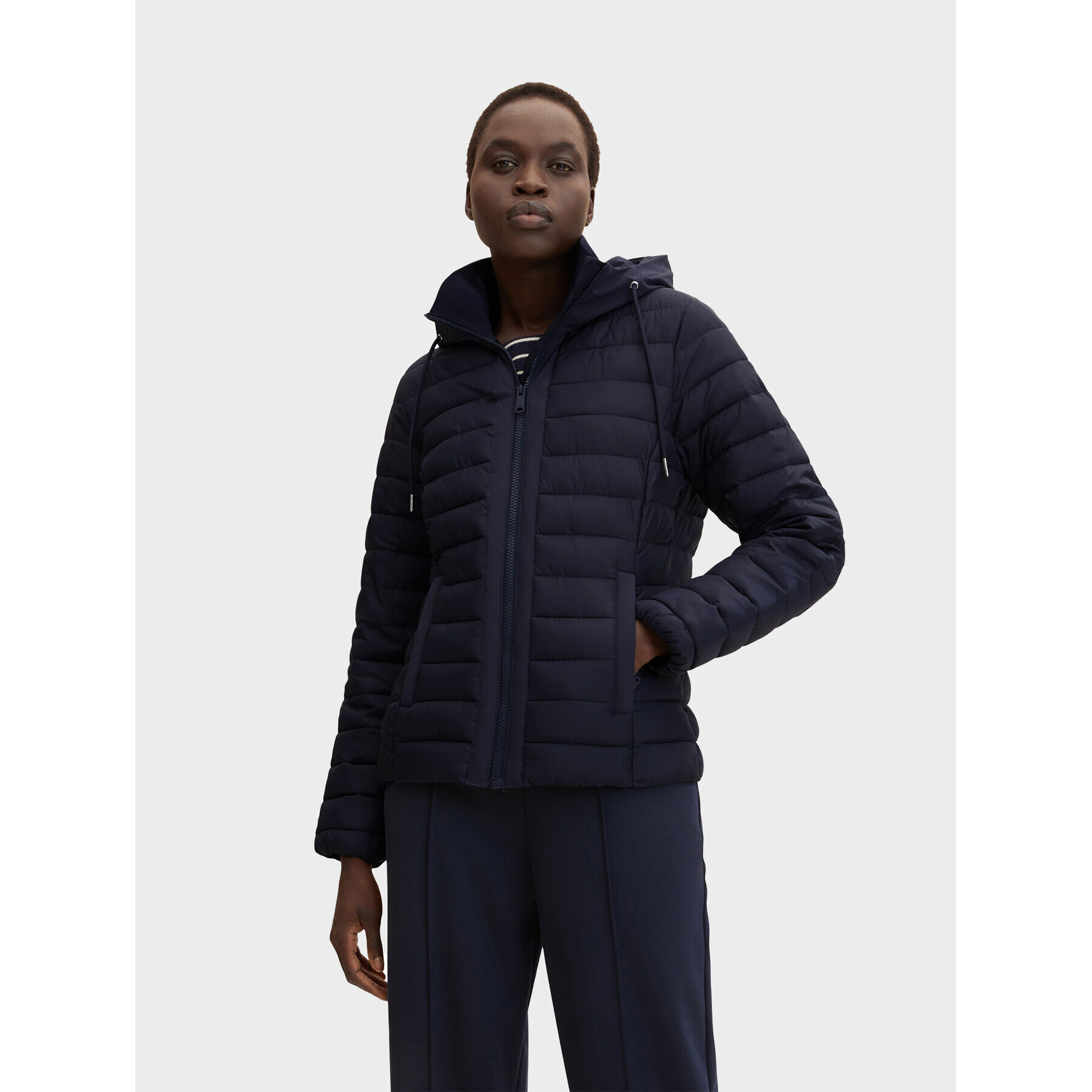 Tom Tailor Пухено яке 1031317 Тъмносин Regular Fit - Pepit.bg