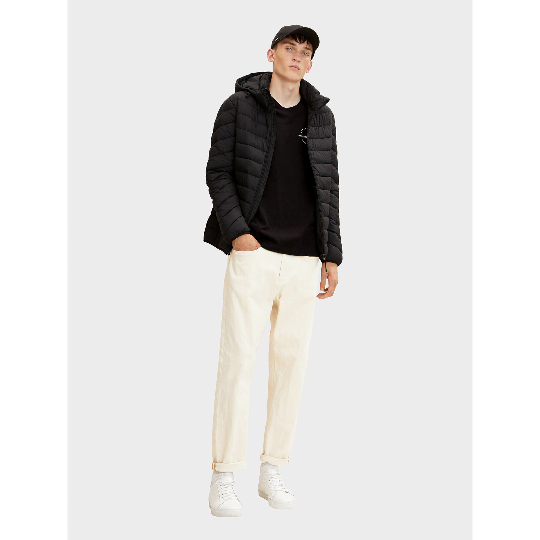 Tom Tailor Denim Пухено яке 1031780 Черен Regular Fit - Pepit.bg