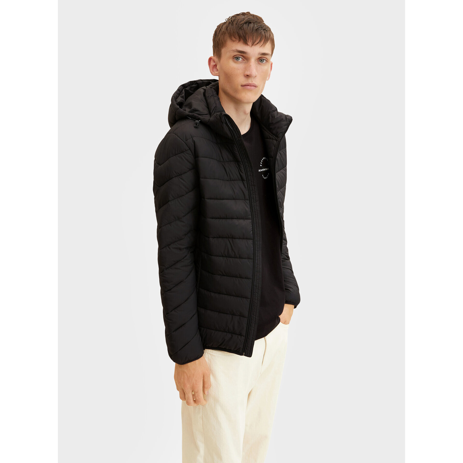 Tom Tailor Denim Пухено яке 1031780 Черен Regular Fit - Pepit.bg