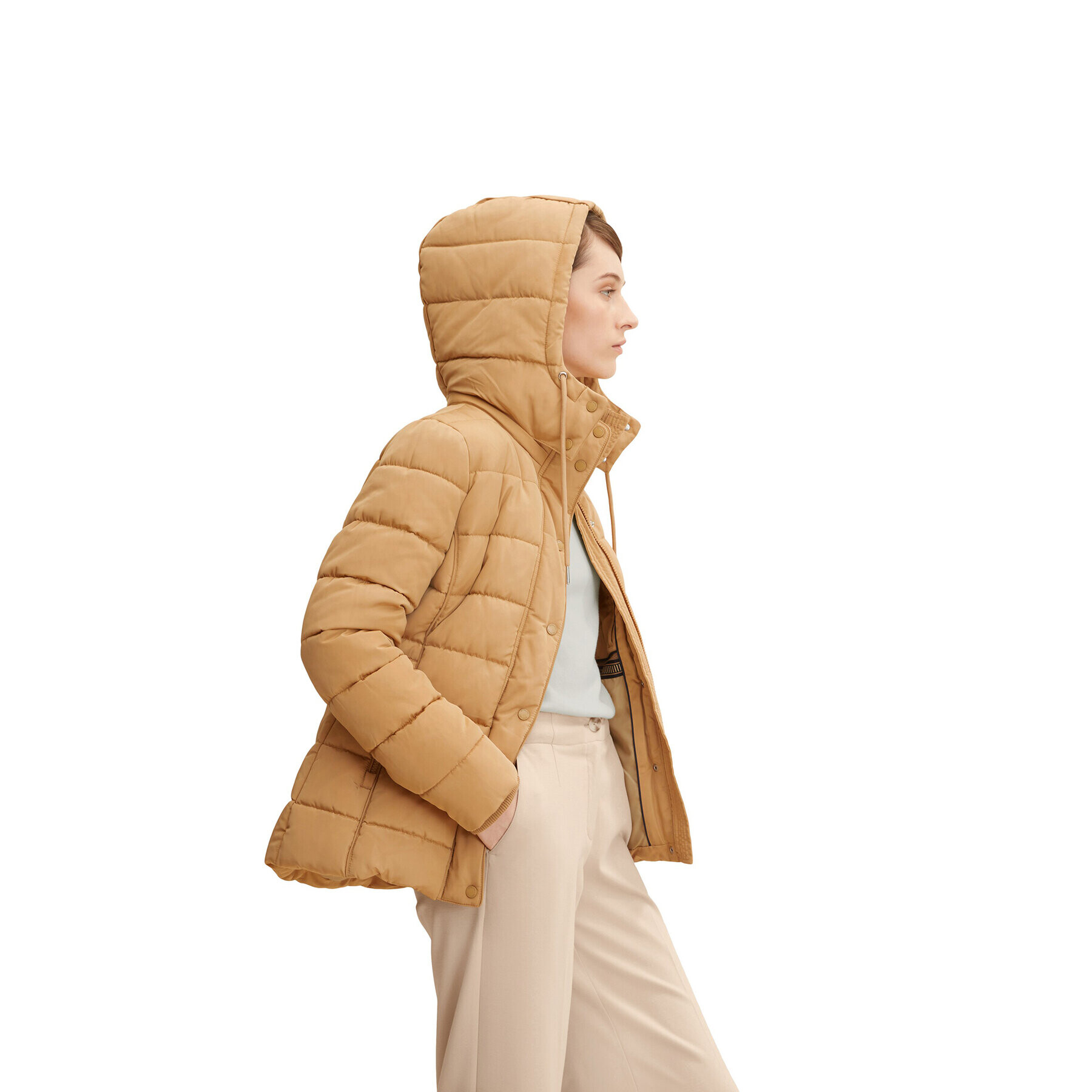 Tom Tailor Пухено яке 1032480 Бежов Regular Fit - Pepit.bg