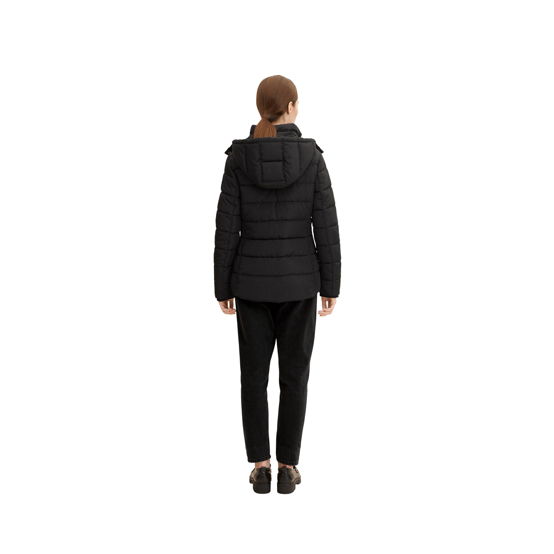 Tom Tailor Пухено яке 1032480 Черен Regular Fit - Pepit.bg