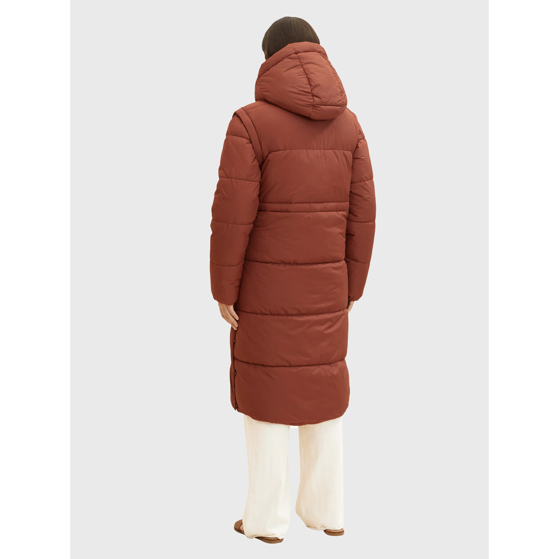 Tom Tailor Пухено яке 1032504 Кафяв Regular Fit - Pepit.bg