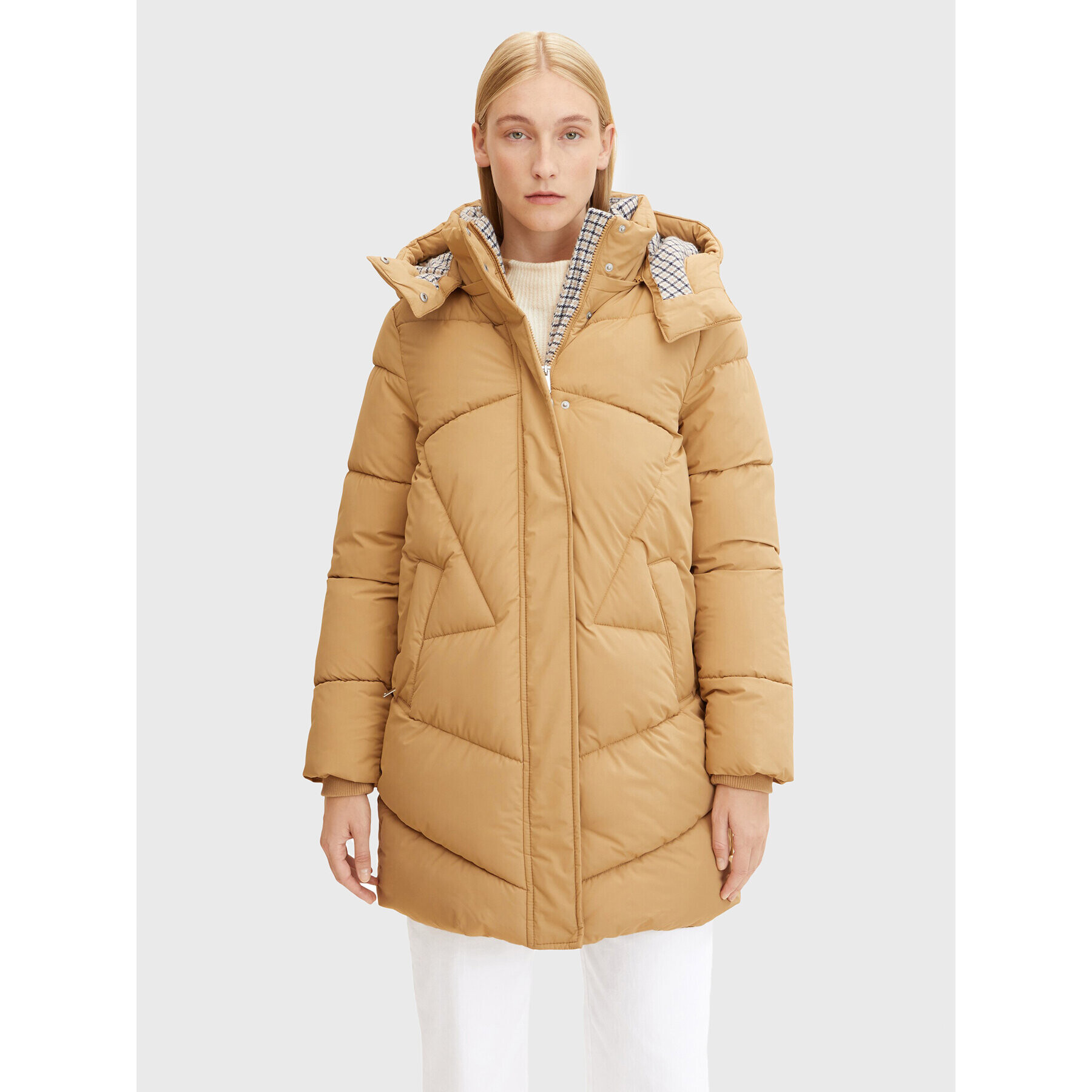 Tom Tailor Пухено яке 1033560 Бежов Regular Fit - Pepit.bg