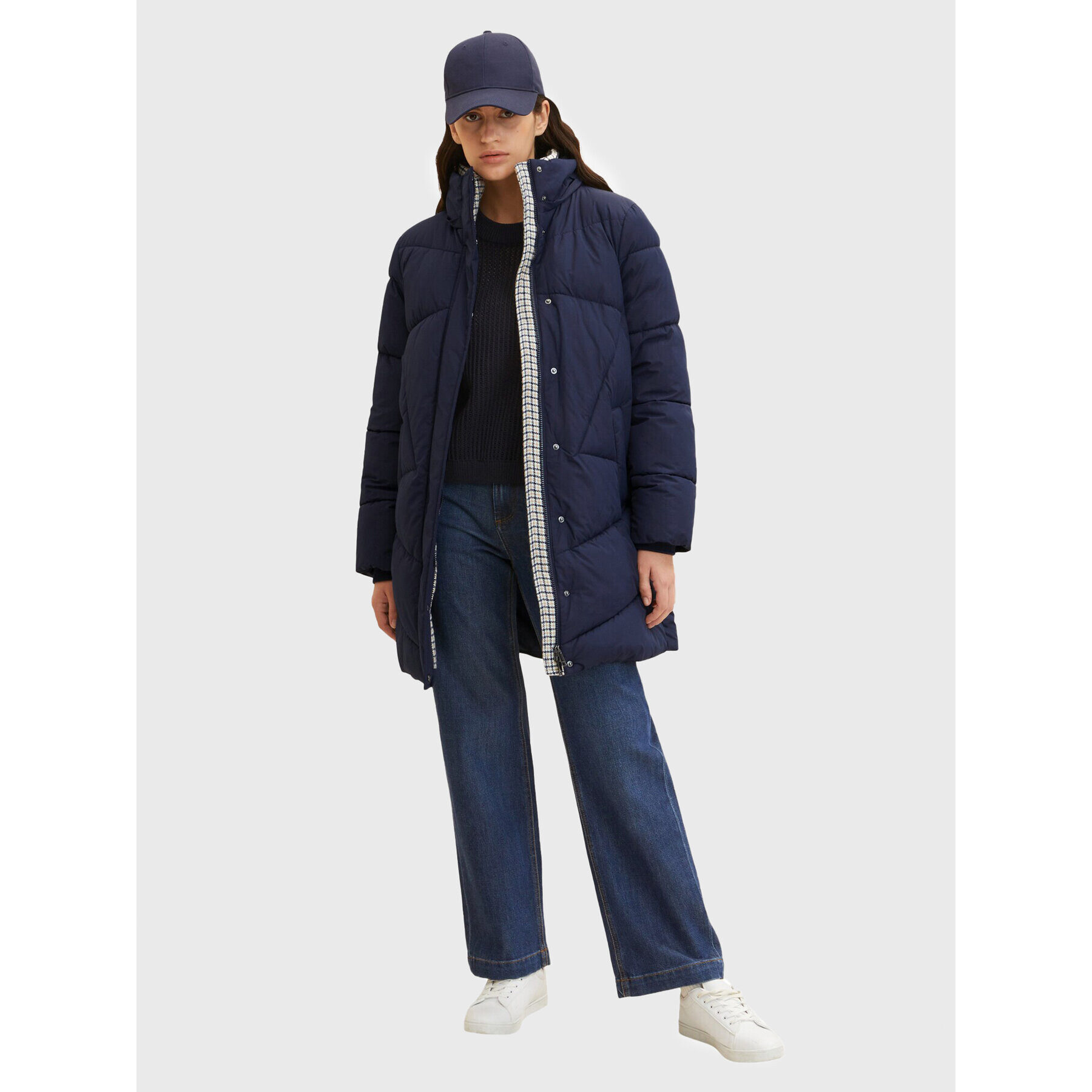 Tom Tailor Пухено яке 1033560 Тъмносин Regular Fit - Pepit.bg