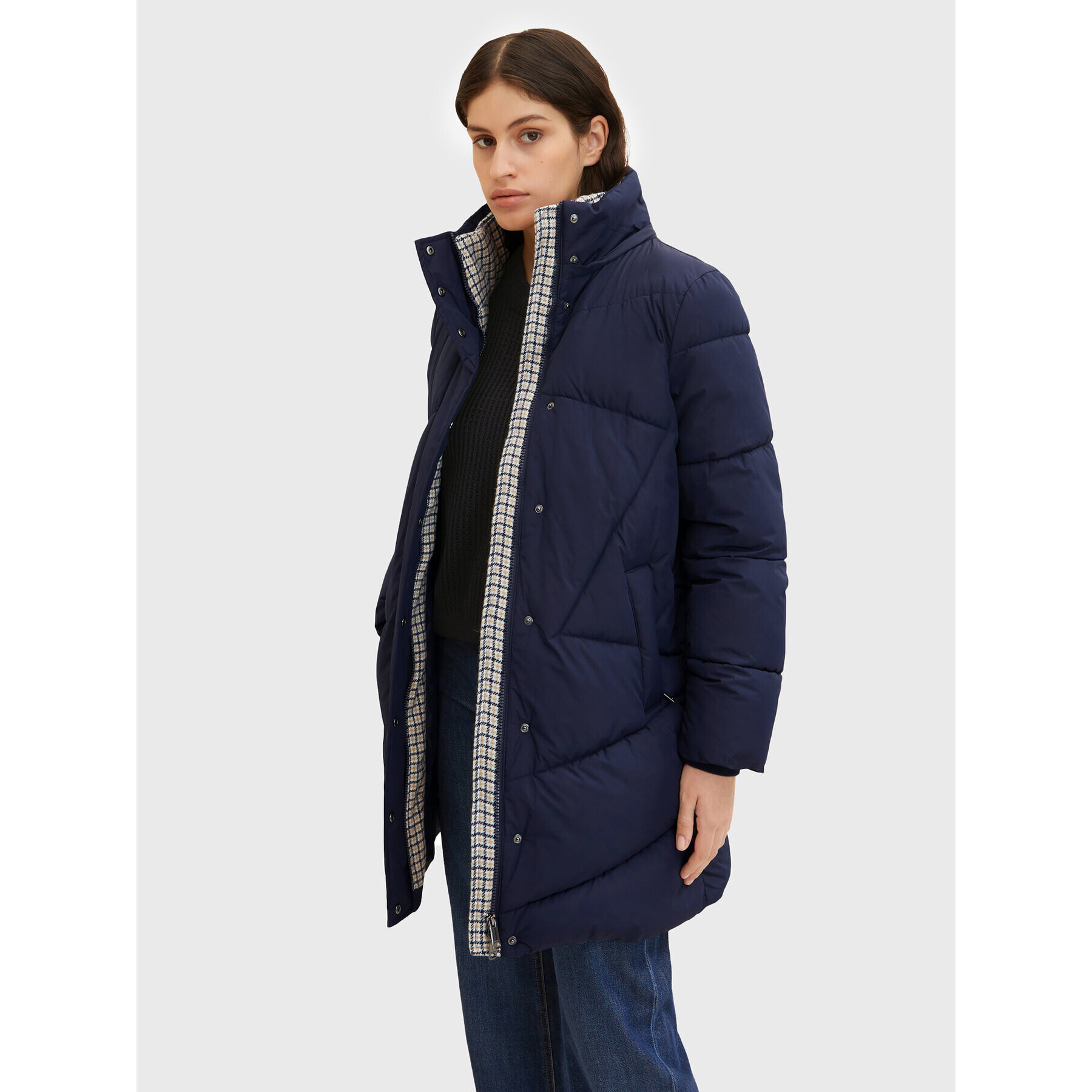 Tom Tailor Пухено яке 1033560 Тъмносин Regular Fit - Pepit.bg