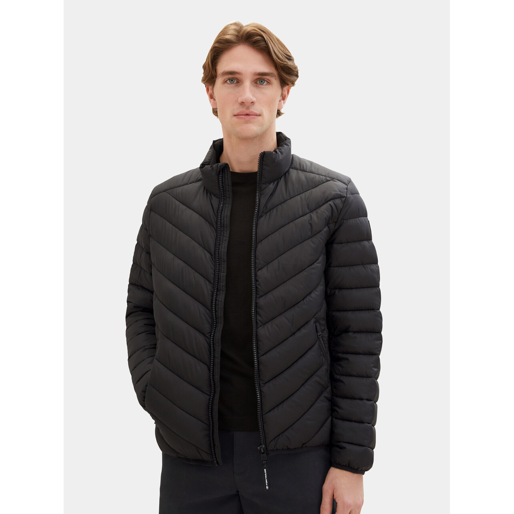 Tom Tailor Пухено яке 1036073 Черен Regular Fit - Pepit.bg