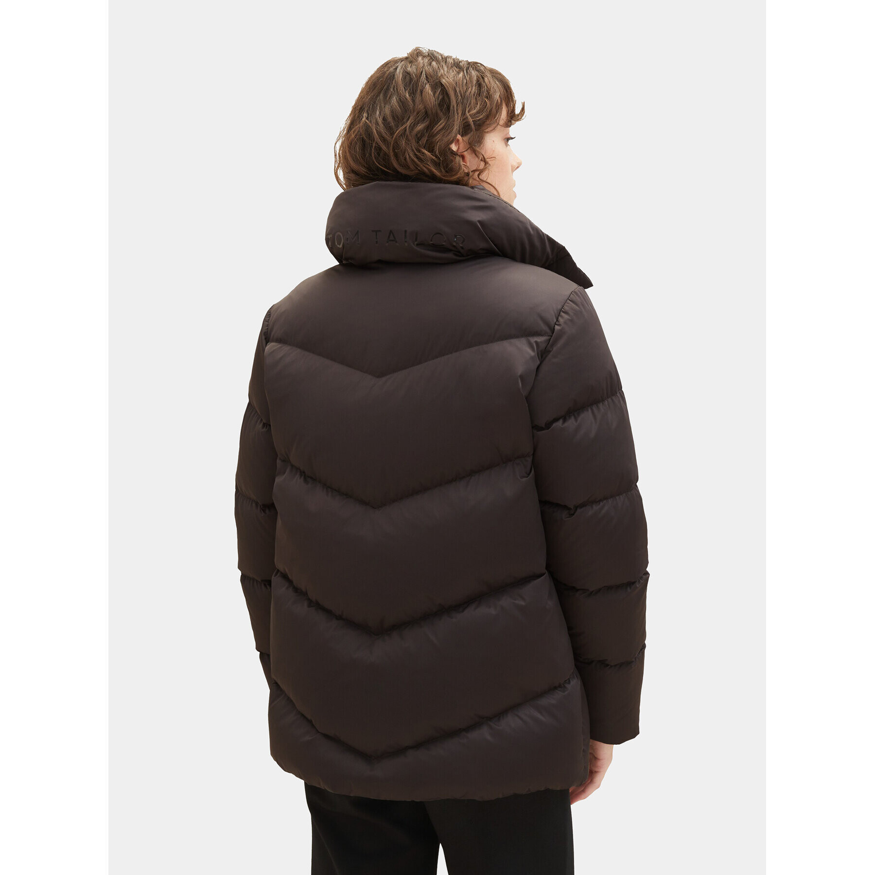 Tom Tailor Пухено яке 1037572 Черен Regular Fit - Pepit.bg